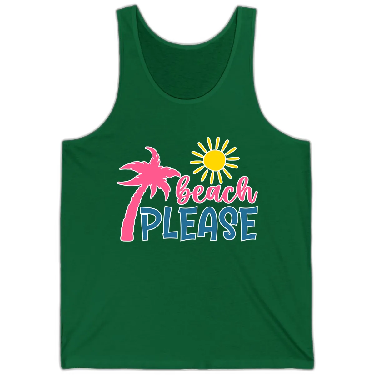 Beach Please Palm Sun Tank in Kelly