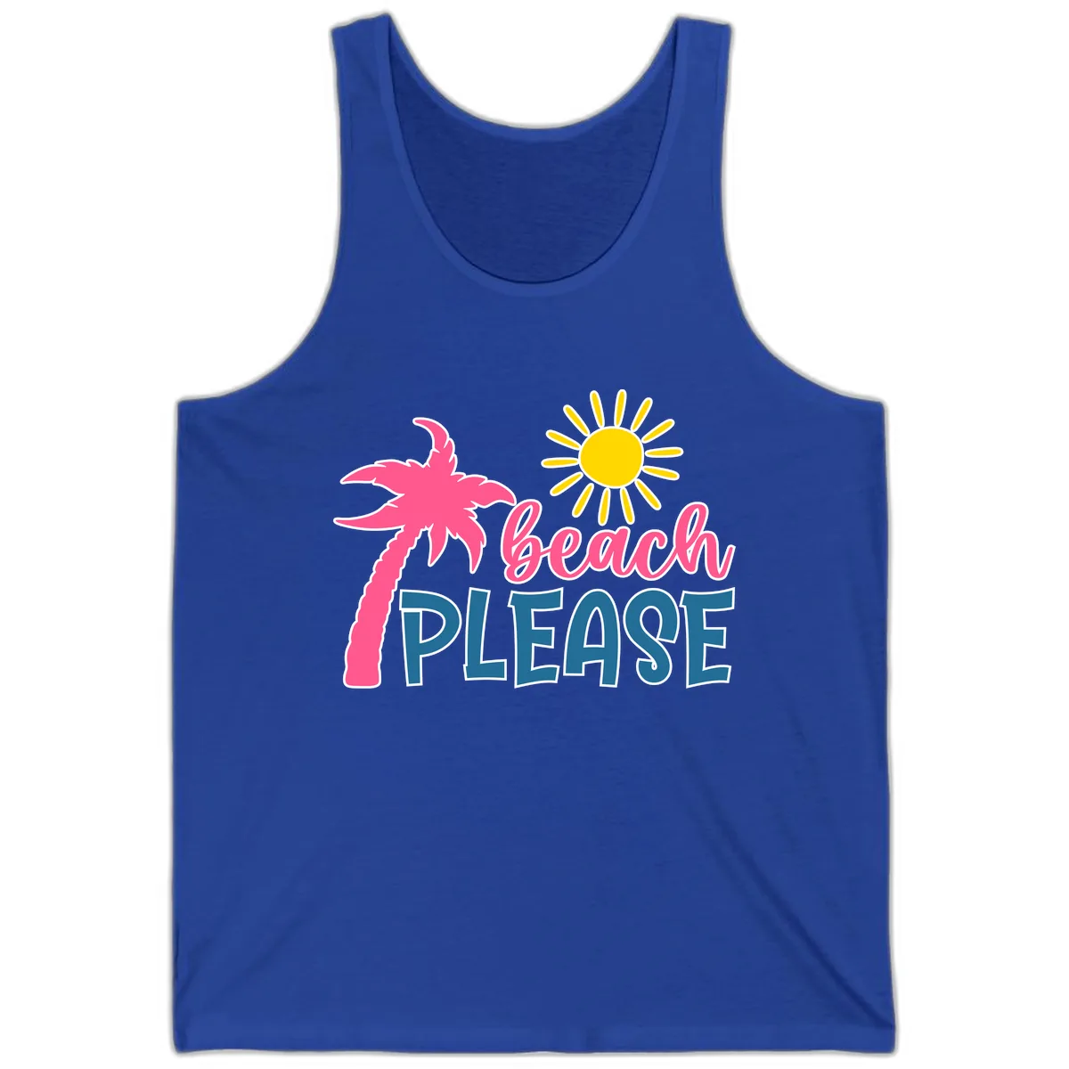 Beach Please Palm Sun Tank in True Royal