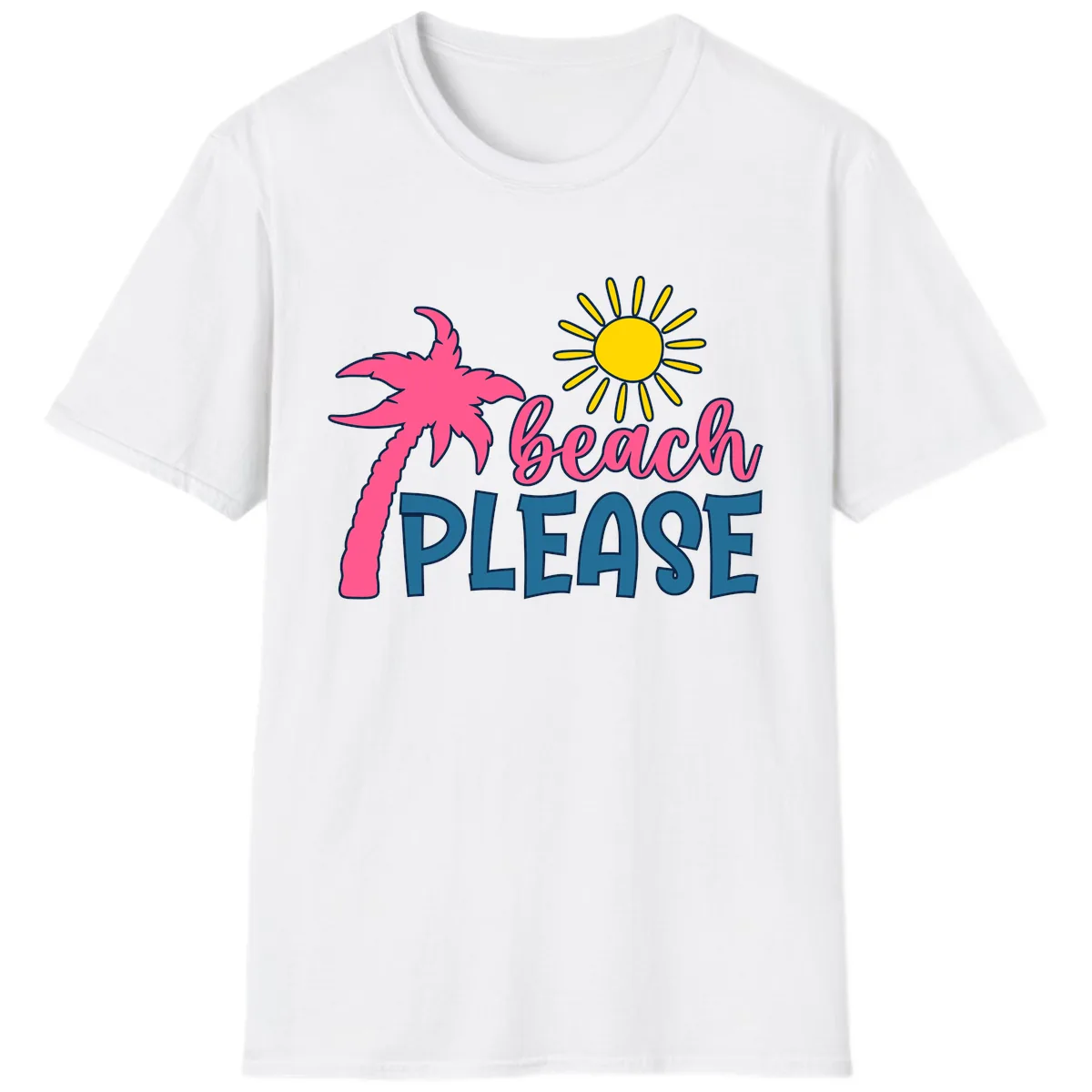 Beach Please Palm Sun T-Shirt in White