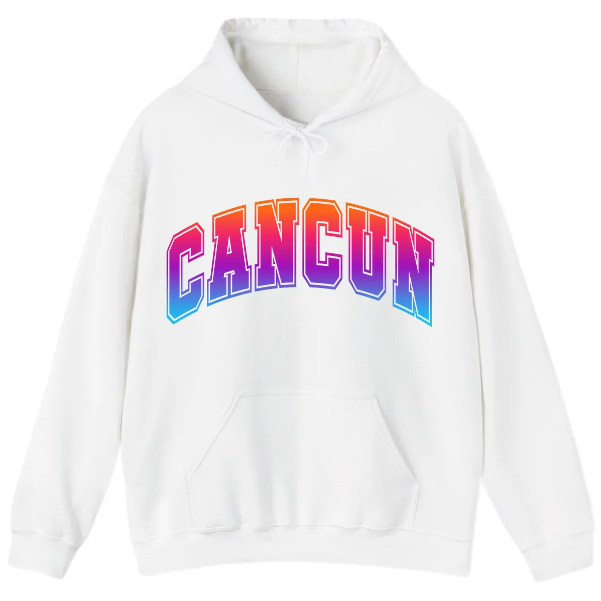 Neon Cruise Retro Vibes Hoodie in White