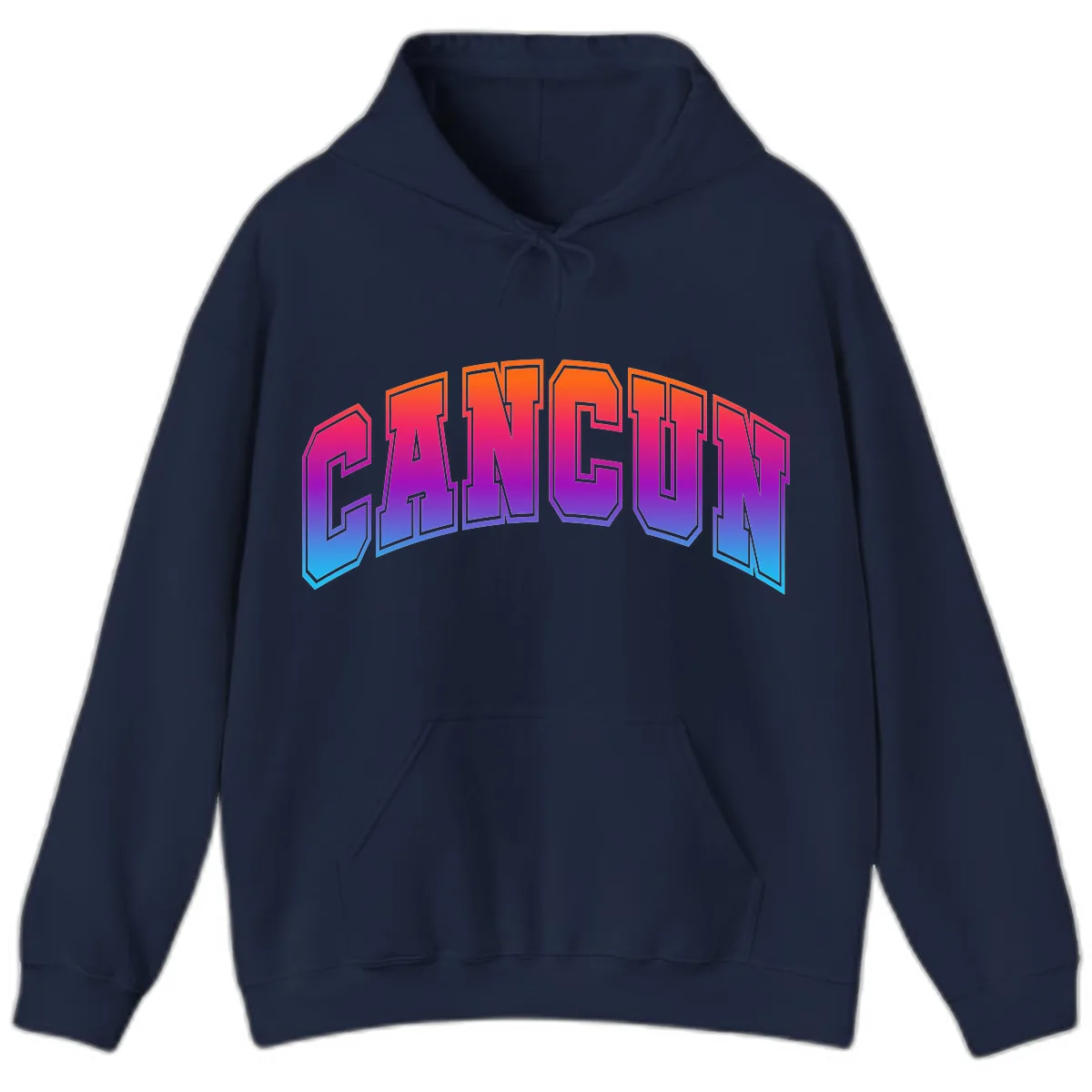 Neon Cruise Retro Vibes Hoodie in Navy