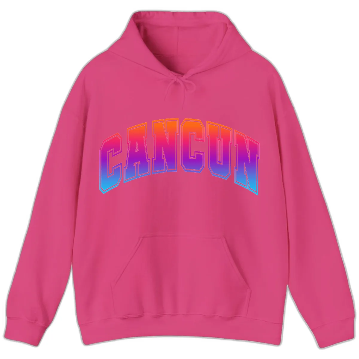 Neon Cruise Retro Vibes Hoodie in Heliconia