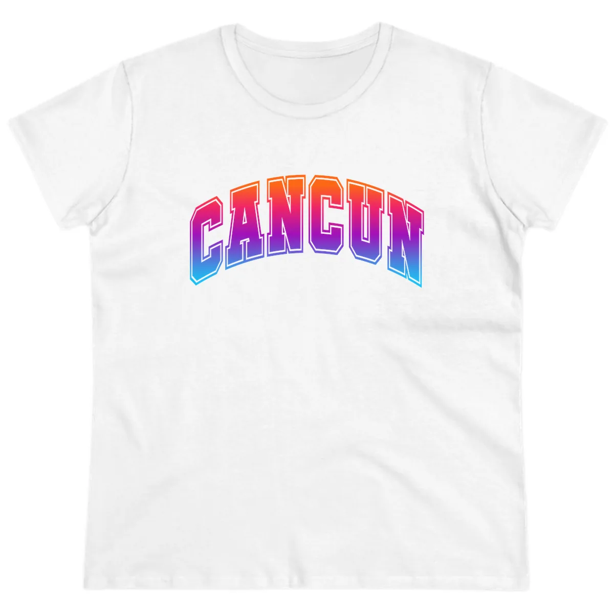 Neon Cruise Retro Vibes Ladies Tee in White