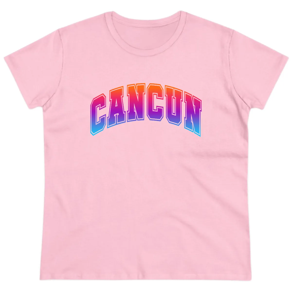 Neon Cruise Retro Vibes Ladies Tee in Light Pink