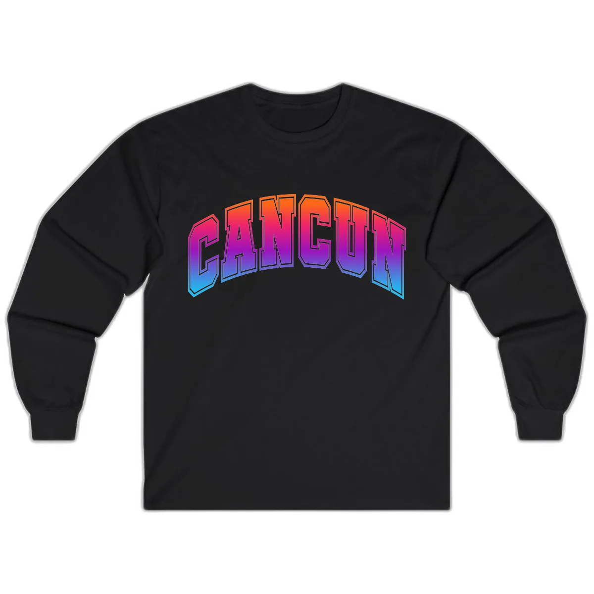 Neon Cruise Retro Vibes Long Sleeve in Black