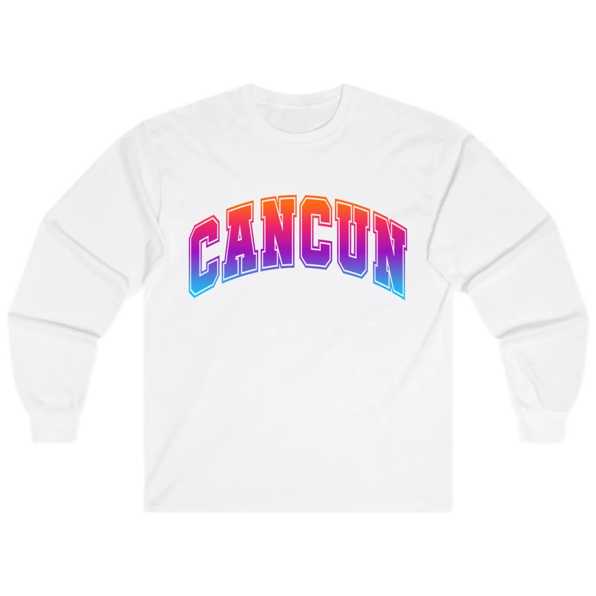 Neon Cruise Retro Vibes Long Sleeve in White