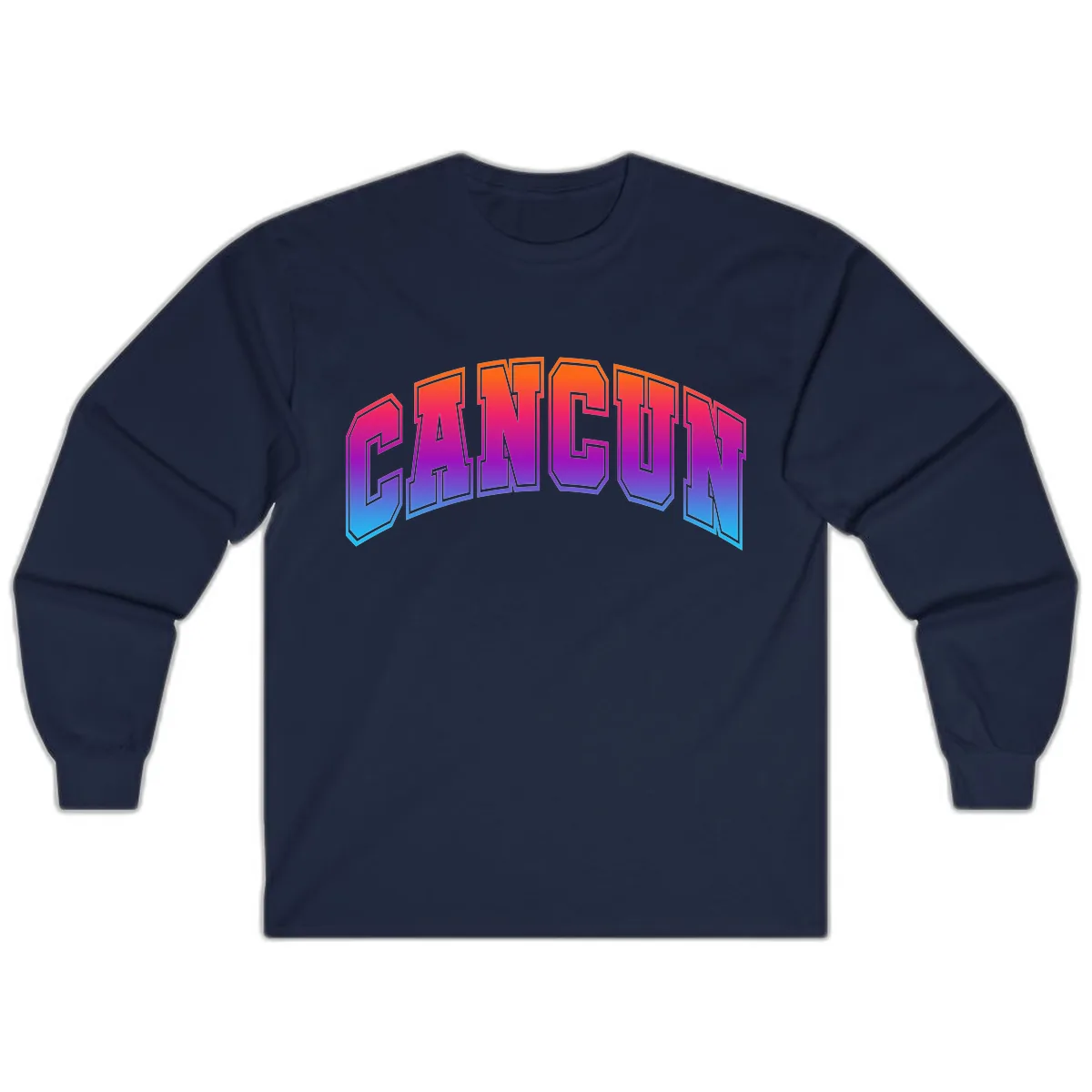 Neon Cruise Retro Vibes Long Sleeve in Navy