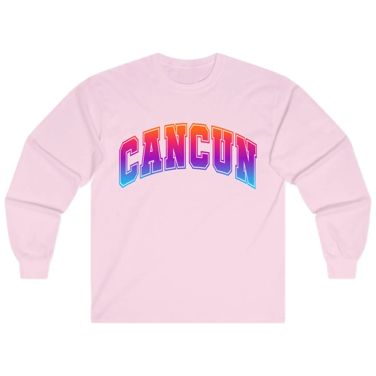 Neon Cruise Retro Vibes Long Sleeve in Light Pink