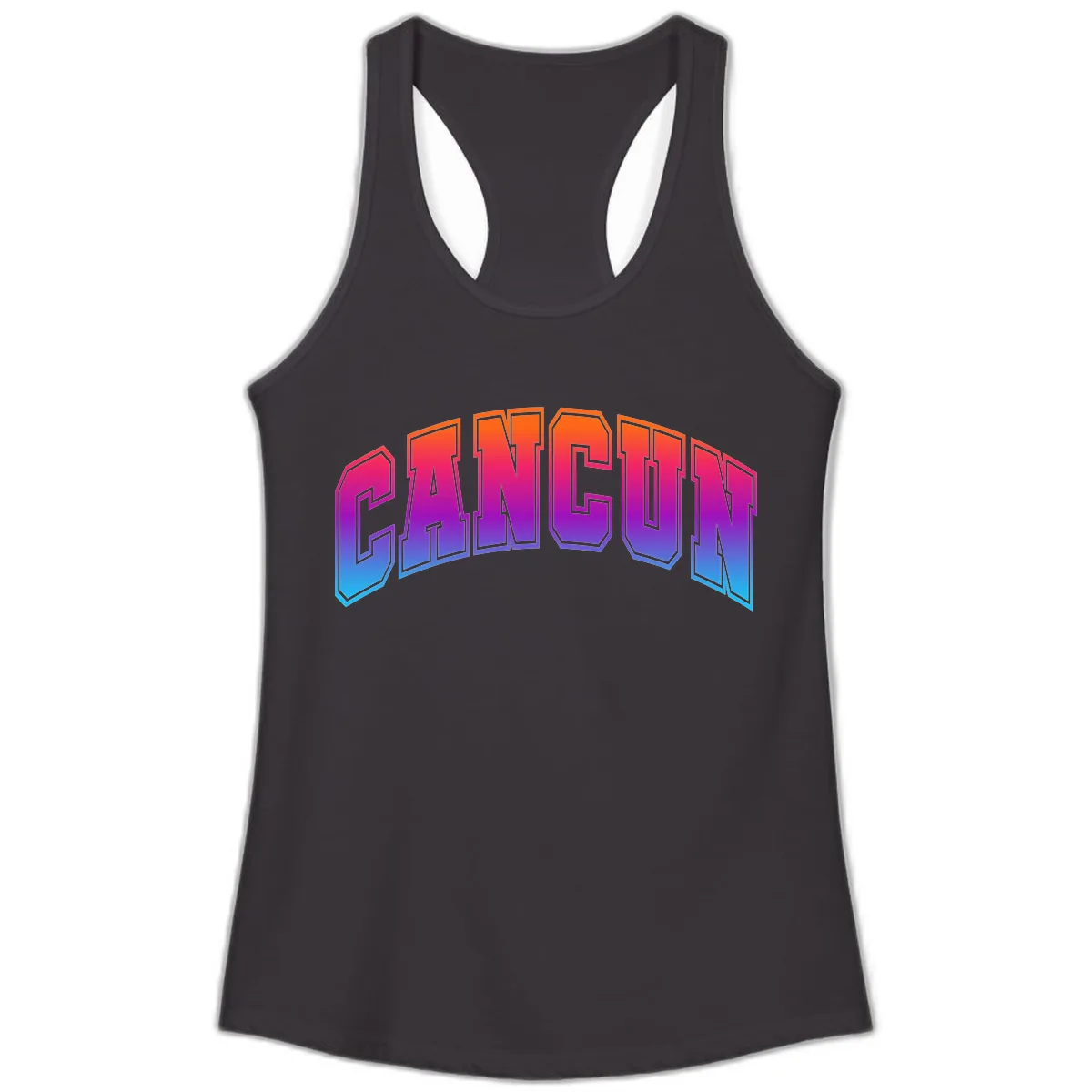 Neon Cruise Retro Vibes Ladies Tank in Black
