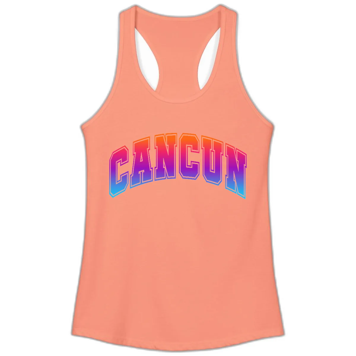 Neon Cruise Retro Vibes Ladies Tank in Solid Light Orange