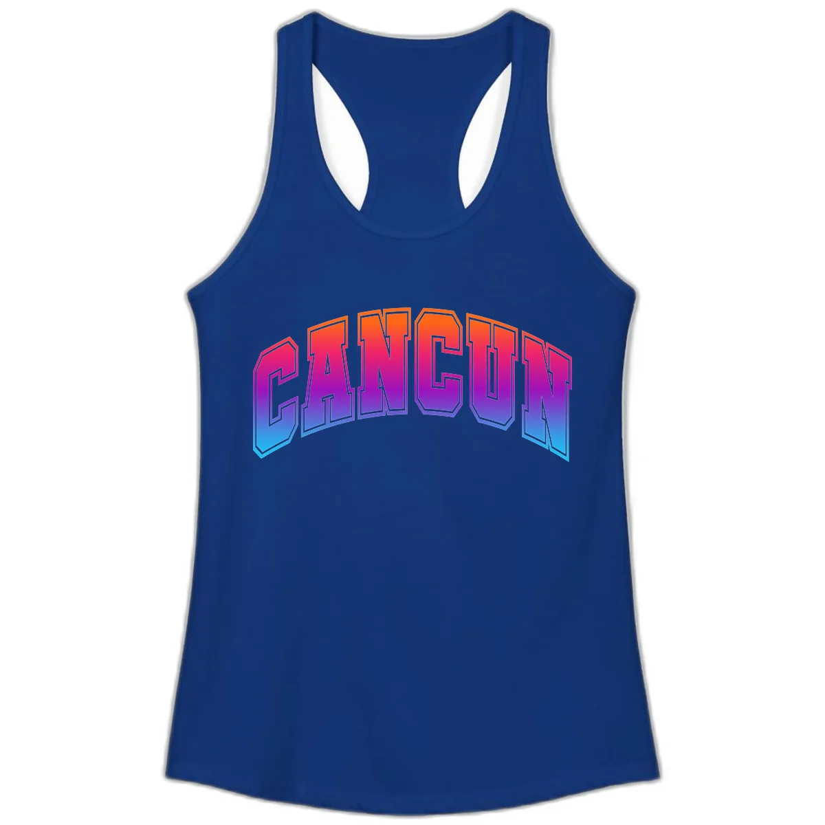 Neon Cruise Retro Vibes Ladies Tank in Solid Royal