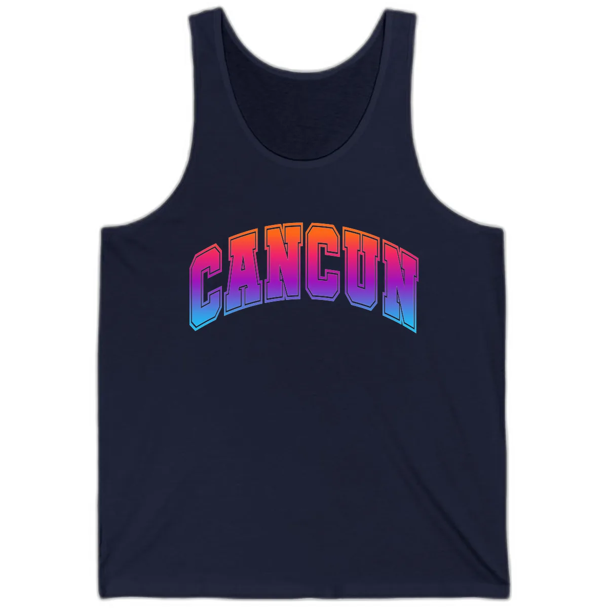 Neon Cruise Retro Vibes Tank in Navy