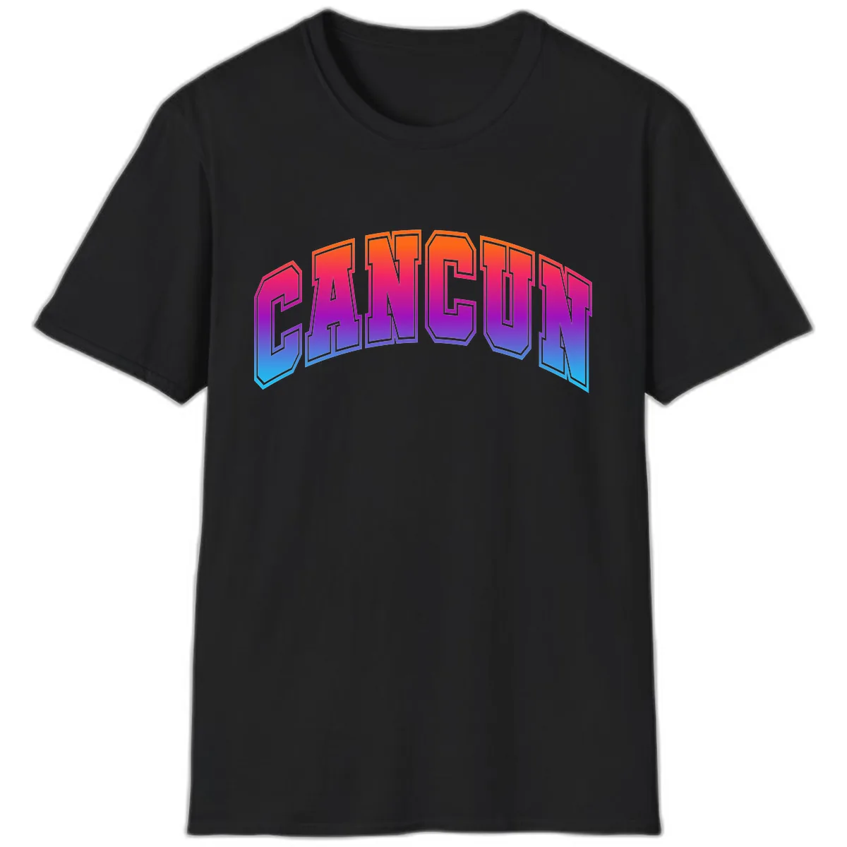 Neon Cruise Retro Vibes T-Shirt in Black