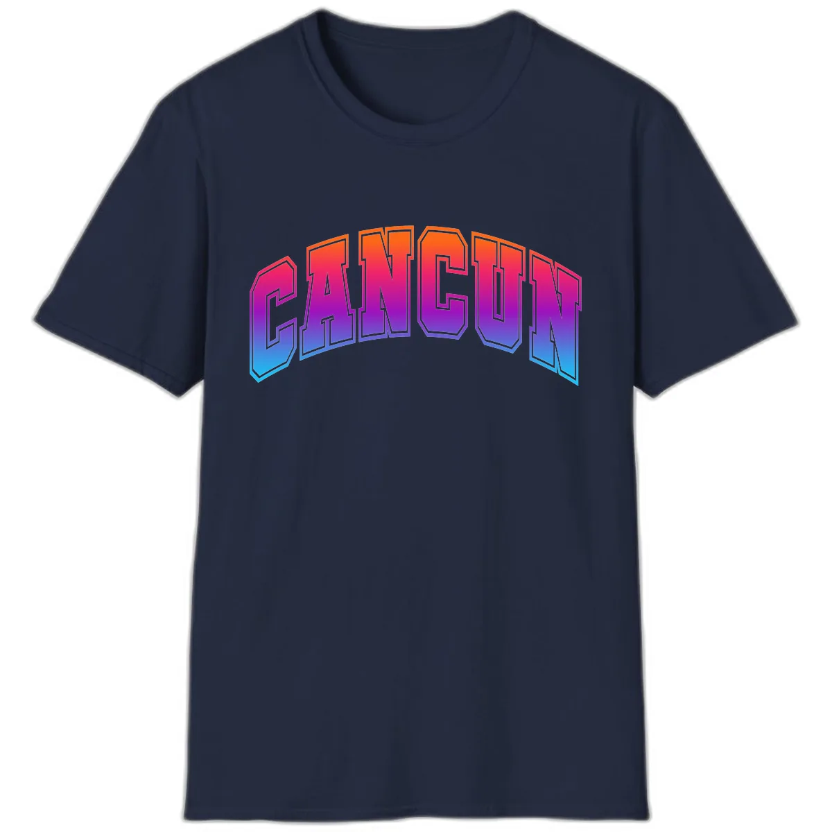 Neon Cruise Retro Vibes T-Shirt in Navy
