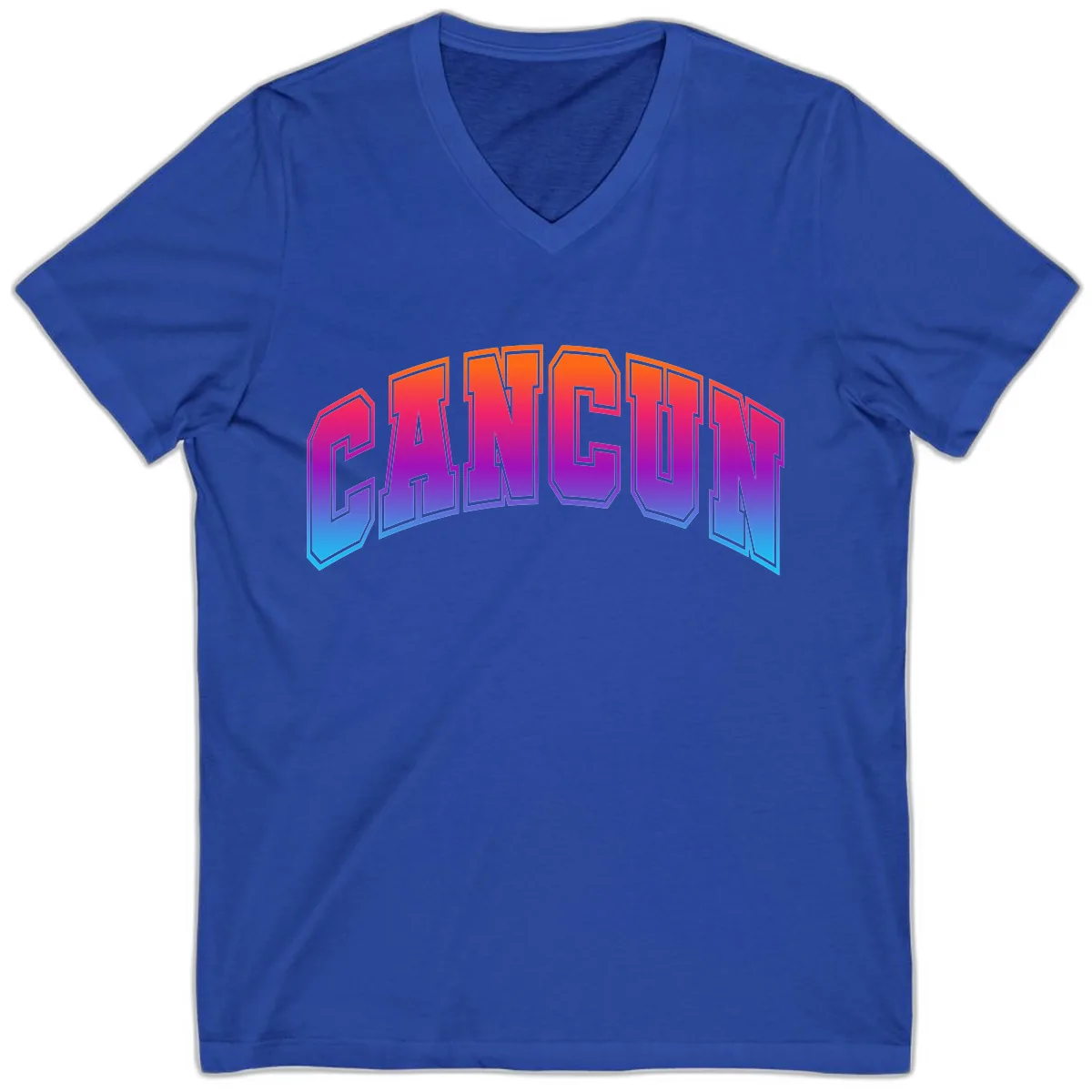 Neon Cruise Retro Vibes V-Neck in True Royal