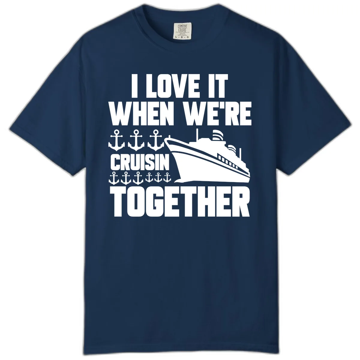 Cruisin' Anchors Together Comfort Color in Navy
