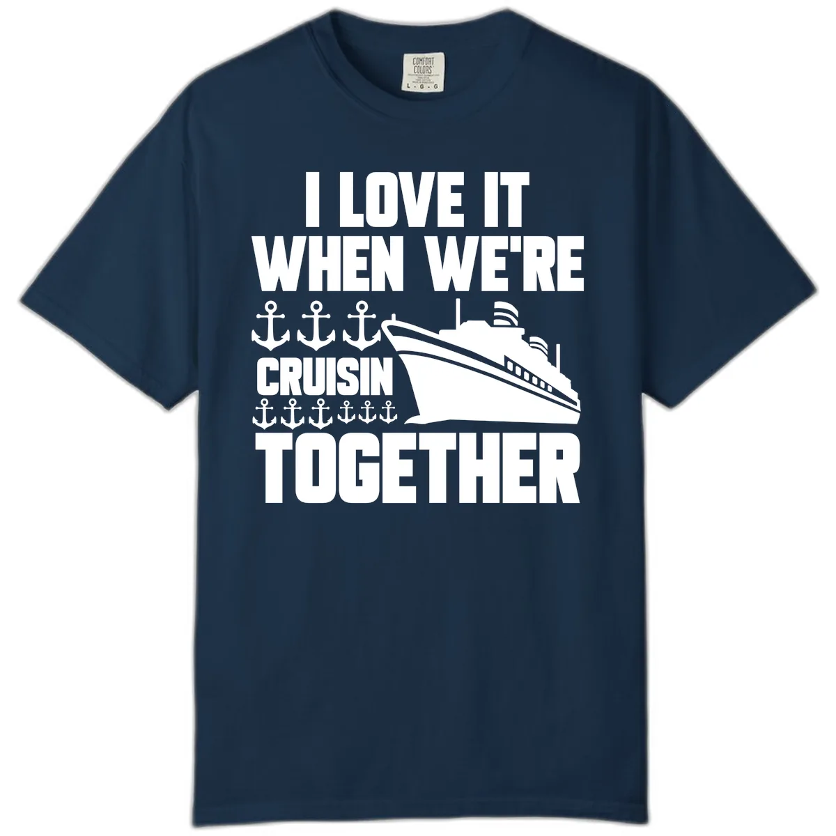 Cruisin' Anchors Together Comfort Color in True Navy