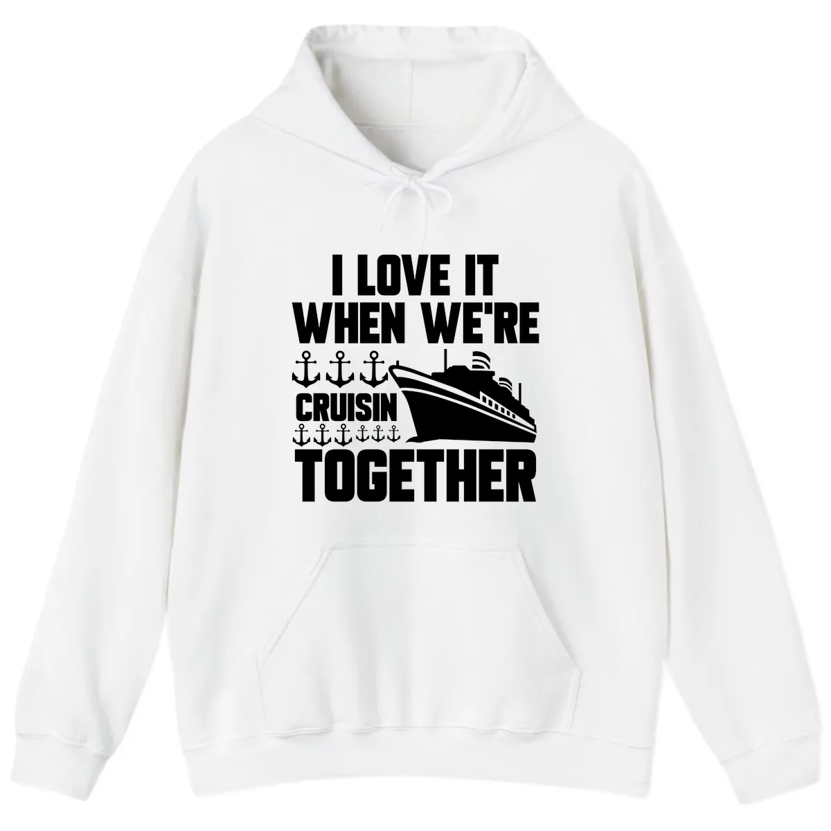 Cruisin' Anchors Together Hoodie in White