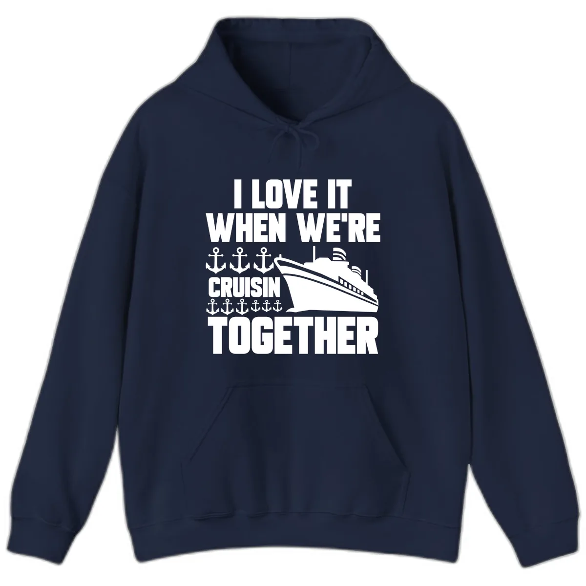 Cruisin' Anchors Together Hoodie in Navy