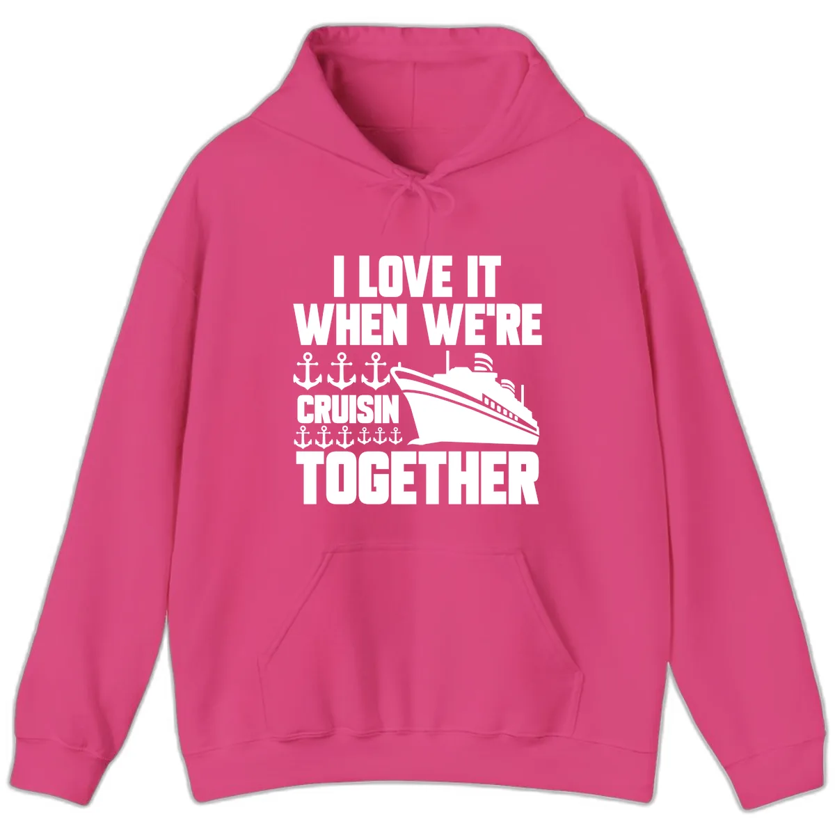 Cruisin' Anchors Together Hoodie in Heliconia