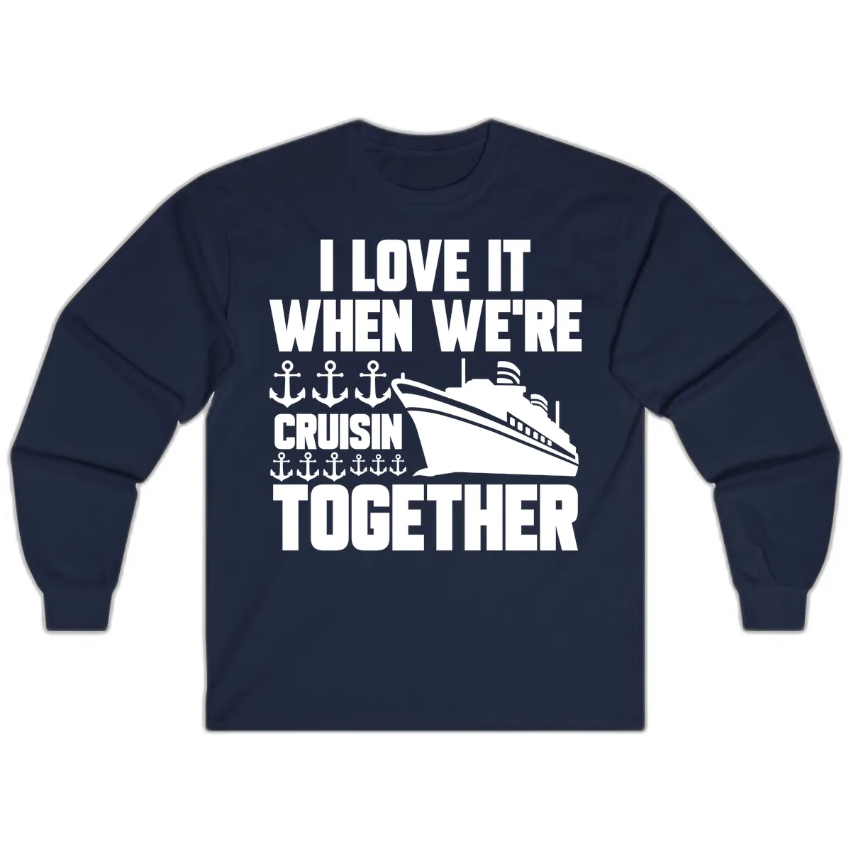 Cruisin' Anchors Together Long Sleeve in Navy