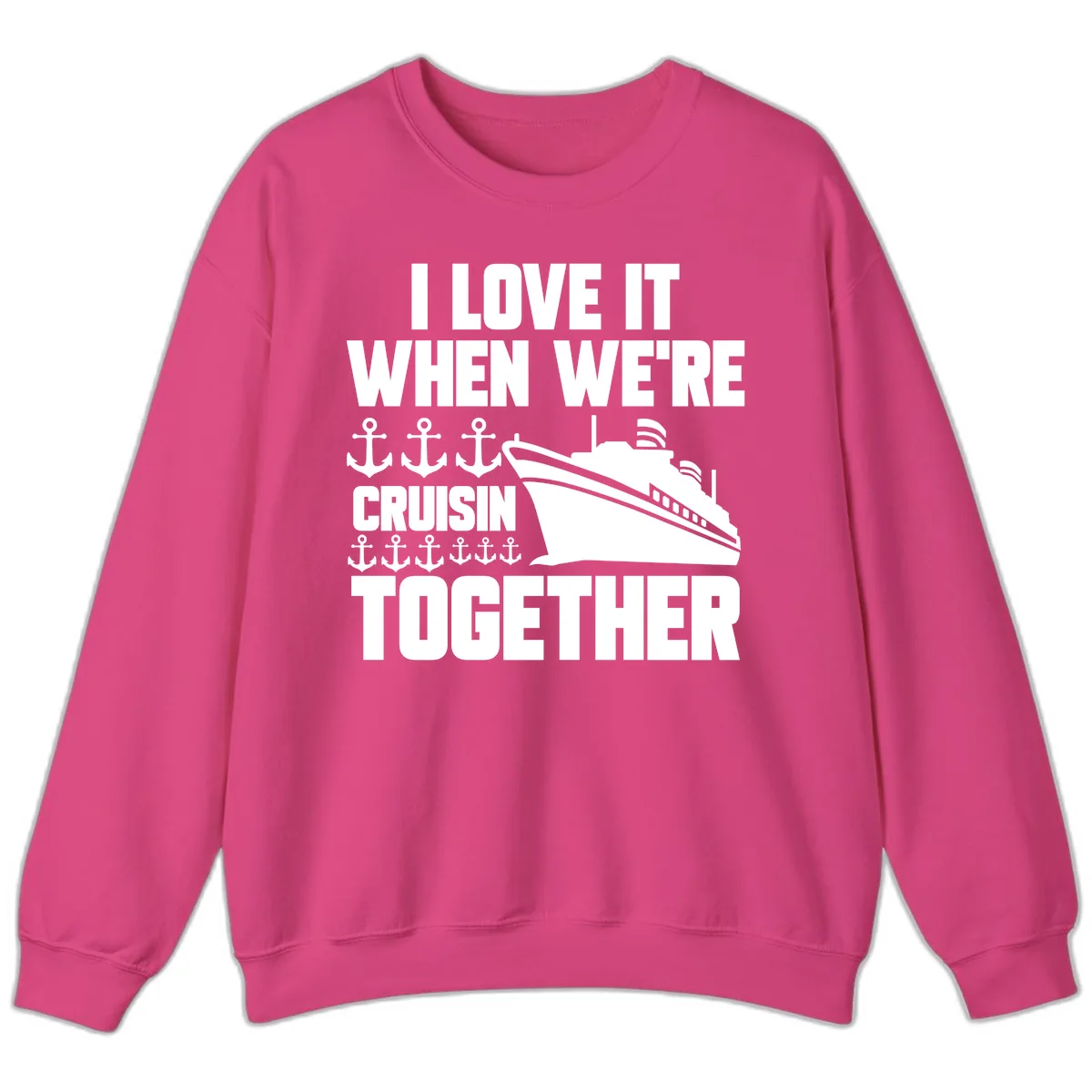 Cruisin' Anchors Together Sweatshirt in Heliconia