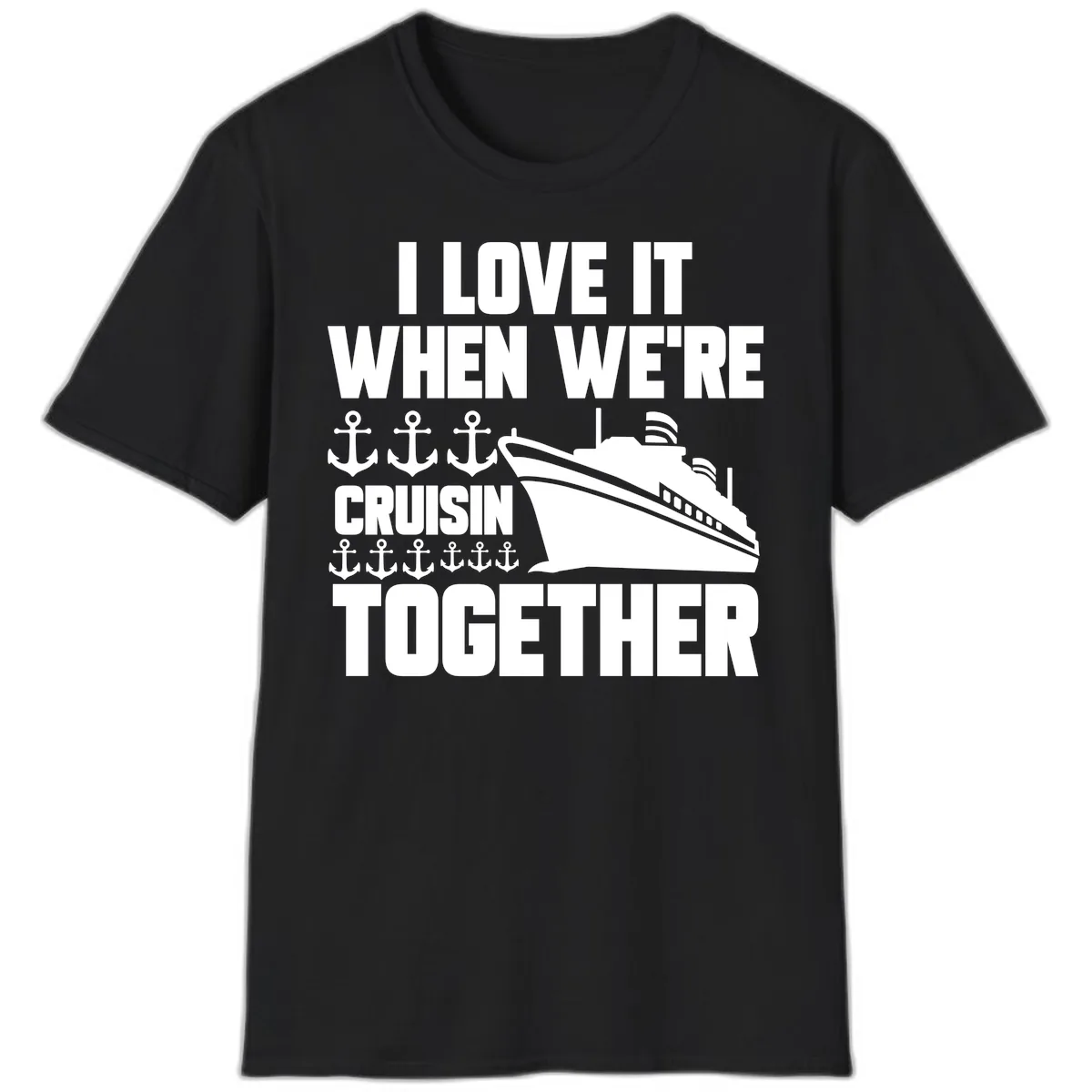 Cruisin' Anchors Together T-Shirt in Black