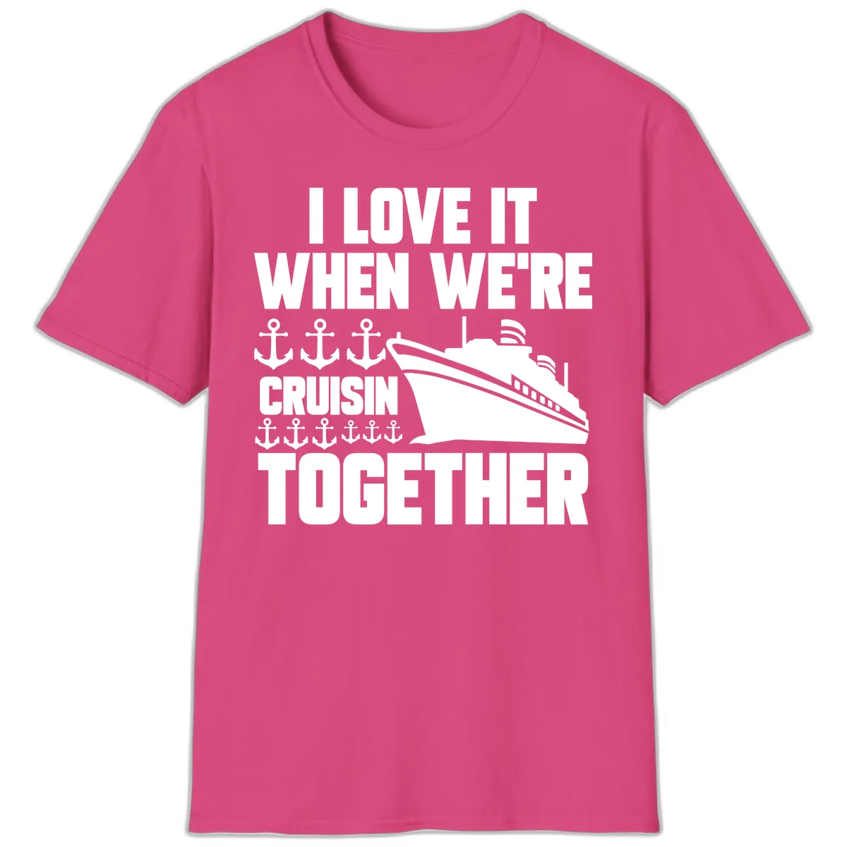 Cruisin' Anchors Together T-Shirt in Heliconia