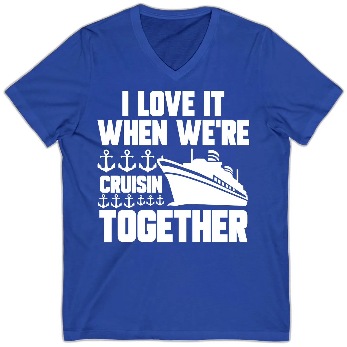 Cruisin' Anchors Together V-Neck in True Royal