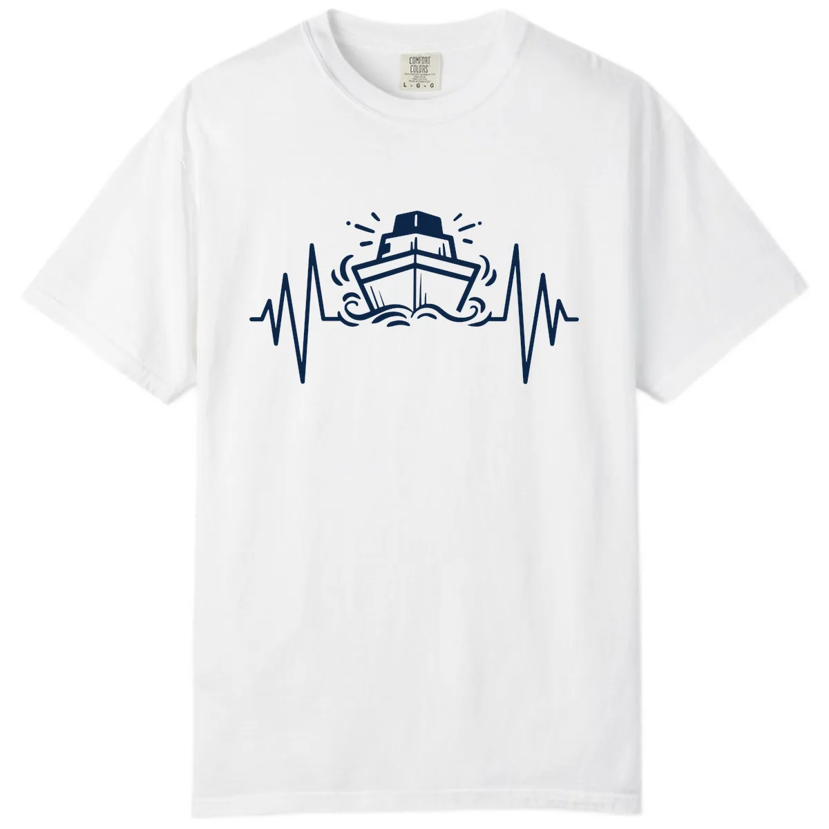 Cruise Ship Heartbeat Comfort Color in White