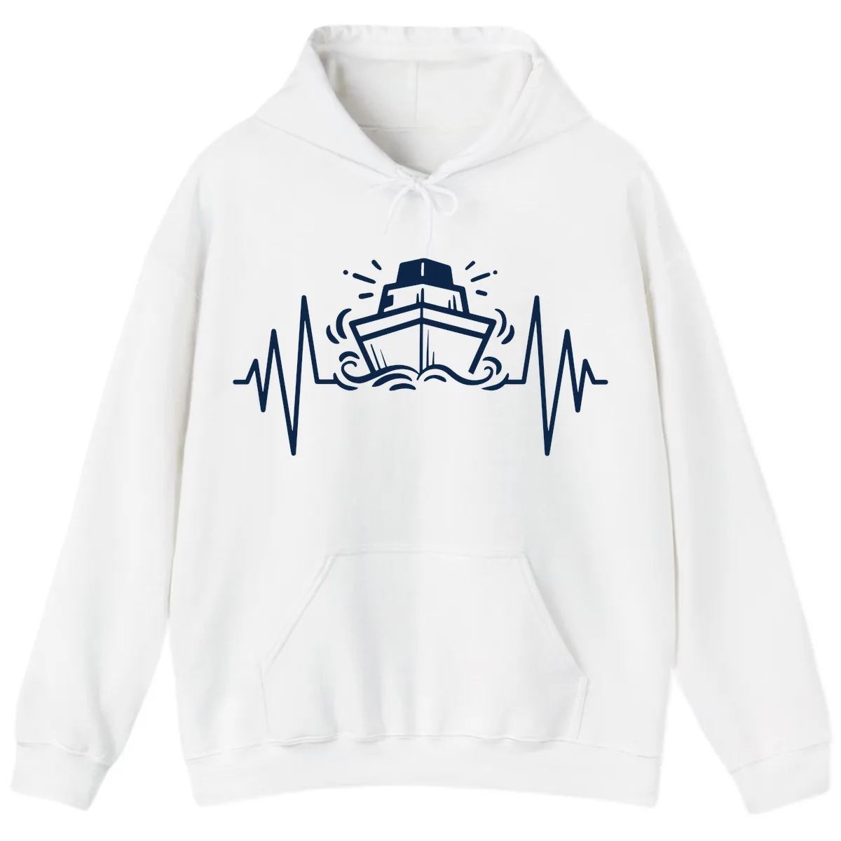 Cruise Ship Heartbeat Hoodie in White