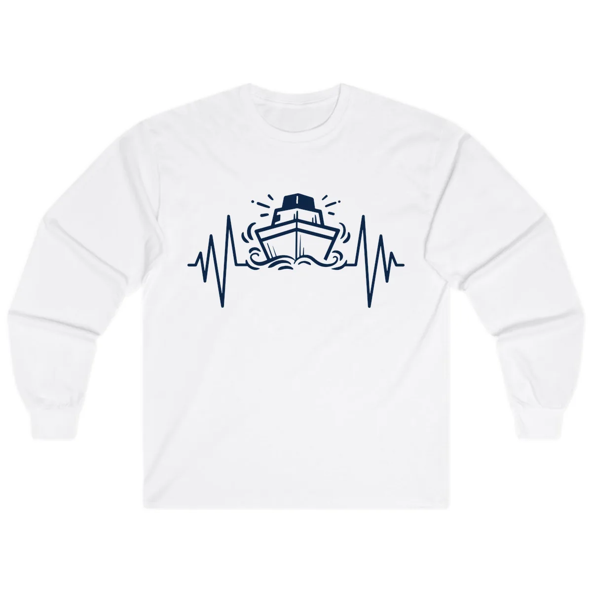 Cruise Ship Heartbeat Long Sleeve in White