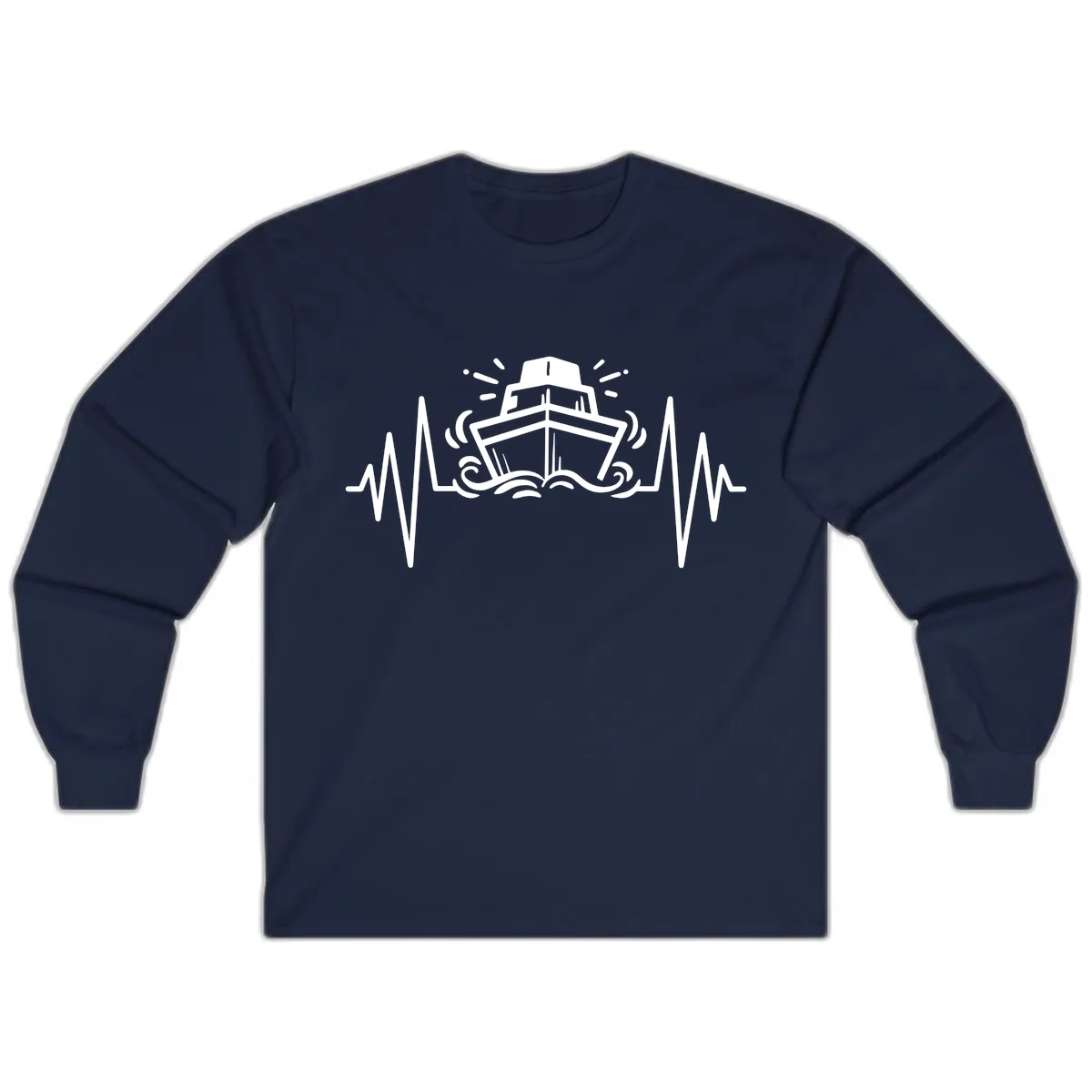 Cruise Ship Heartbeat Long Sleeve in Navy
