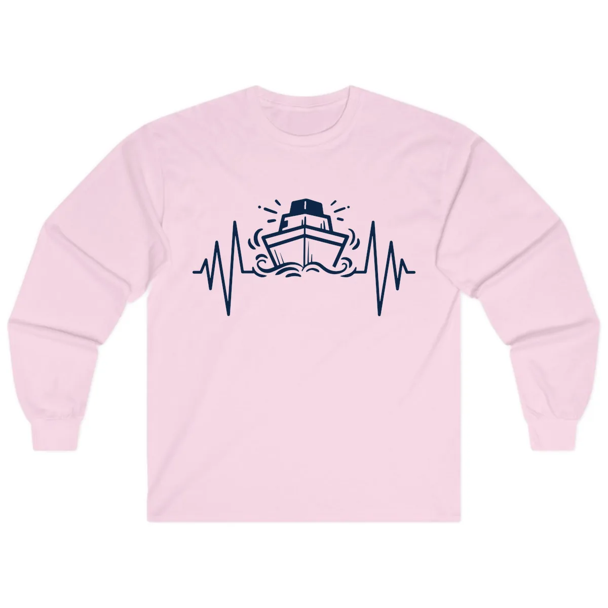 Cruise Ship Heartbeat Long Sleeve in Light Pink