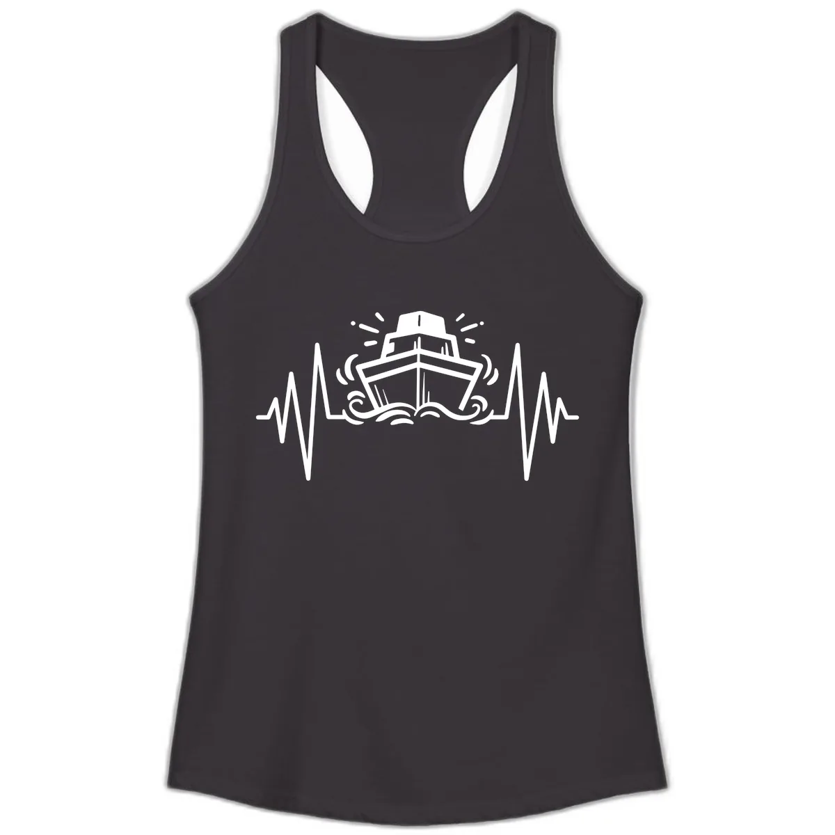 Cruise Ship Heartbeat Ladies Tank in Black