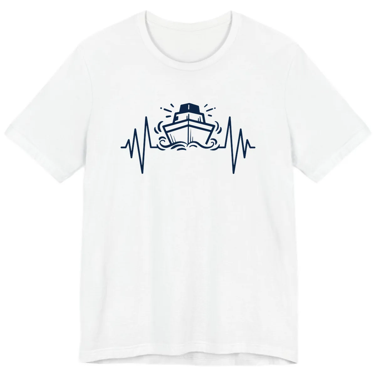 Cruise Ship Heartbeat Premium T-Shirt in White