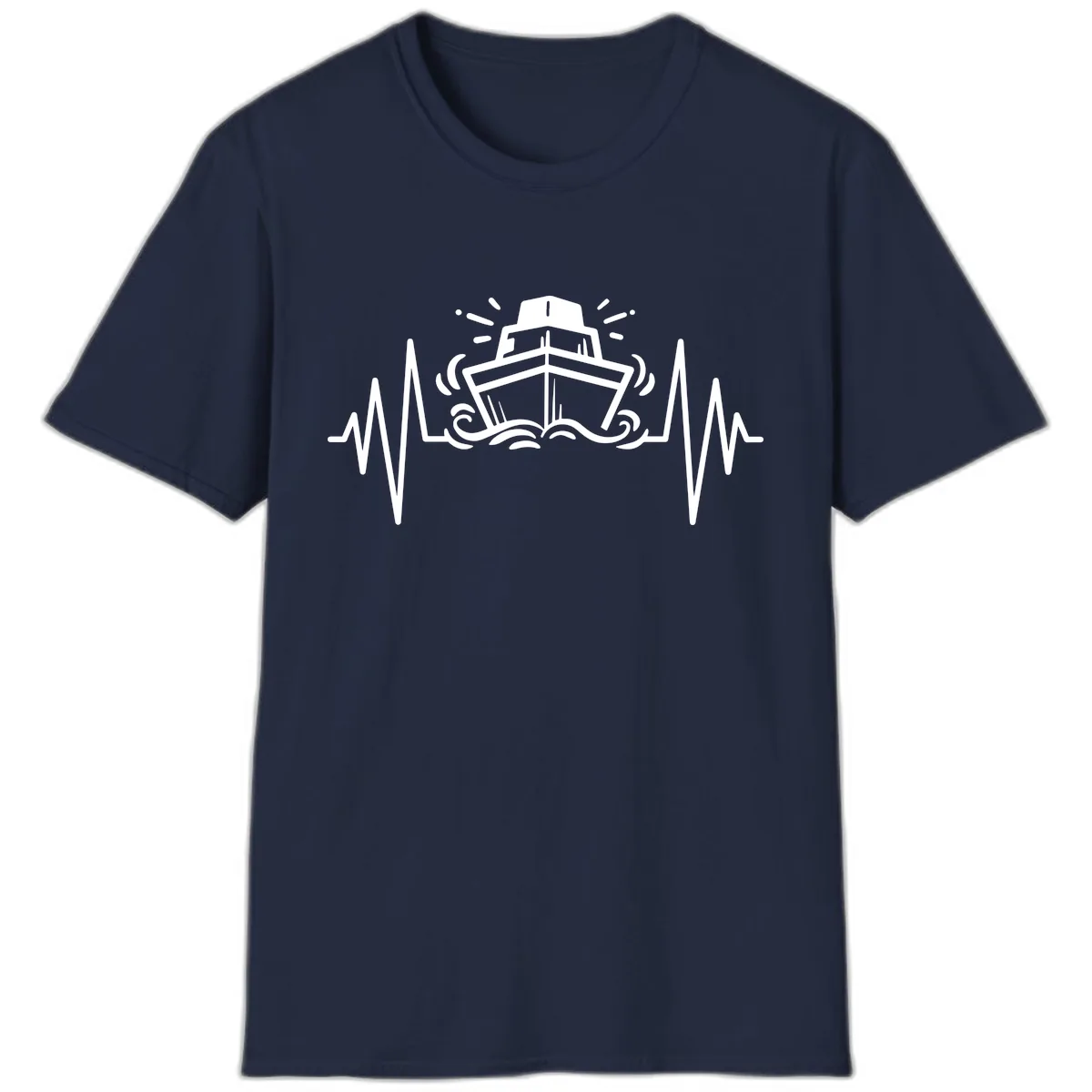 Cruise Ship Heartbeat T-Shirt in Navy