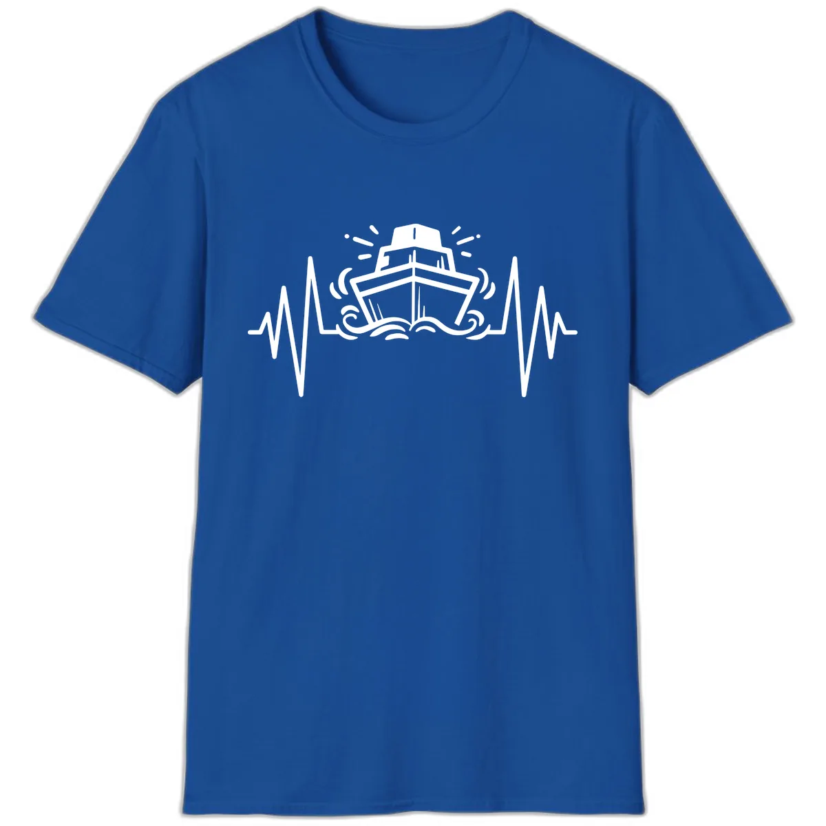 Cruise Ship Heartbeat T-Shirt in Royal