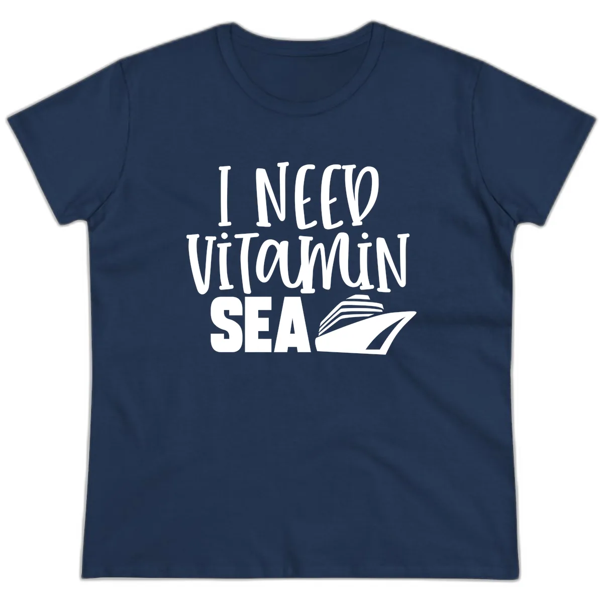 I Need Vitamin Sea Ladies Tee in Navy