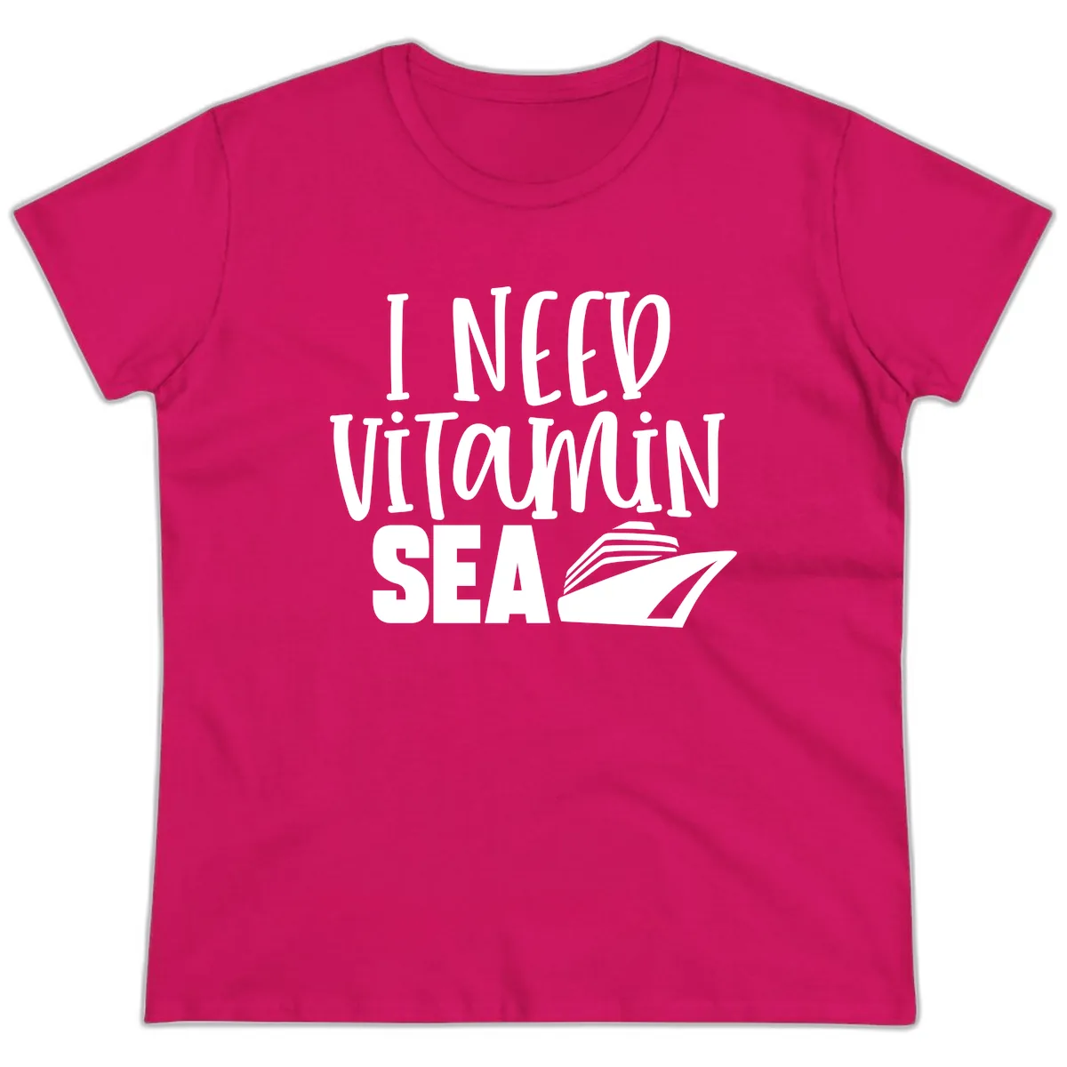 I Need Vitamin Sea Ladies Tee in Heliconia