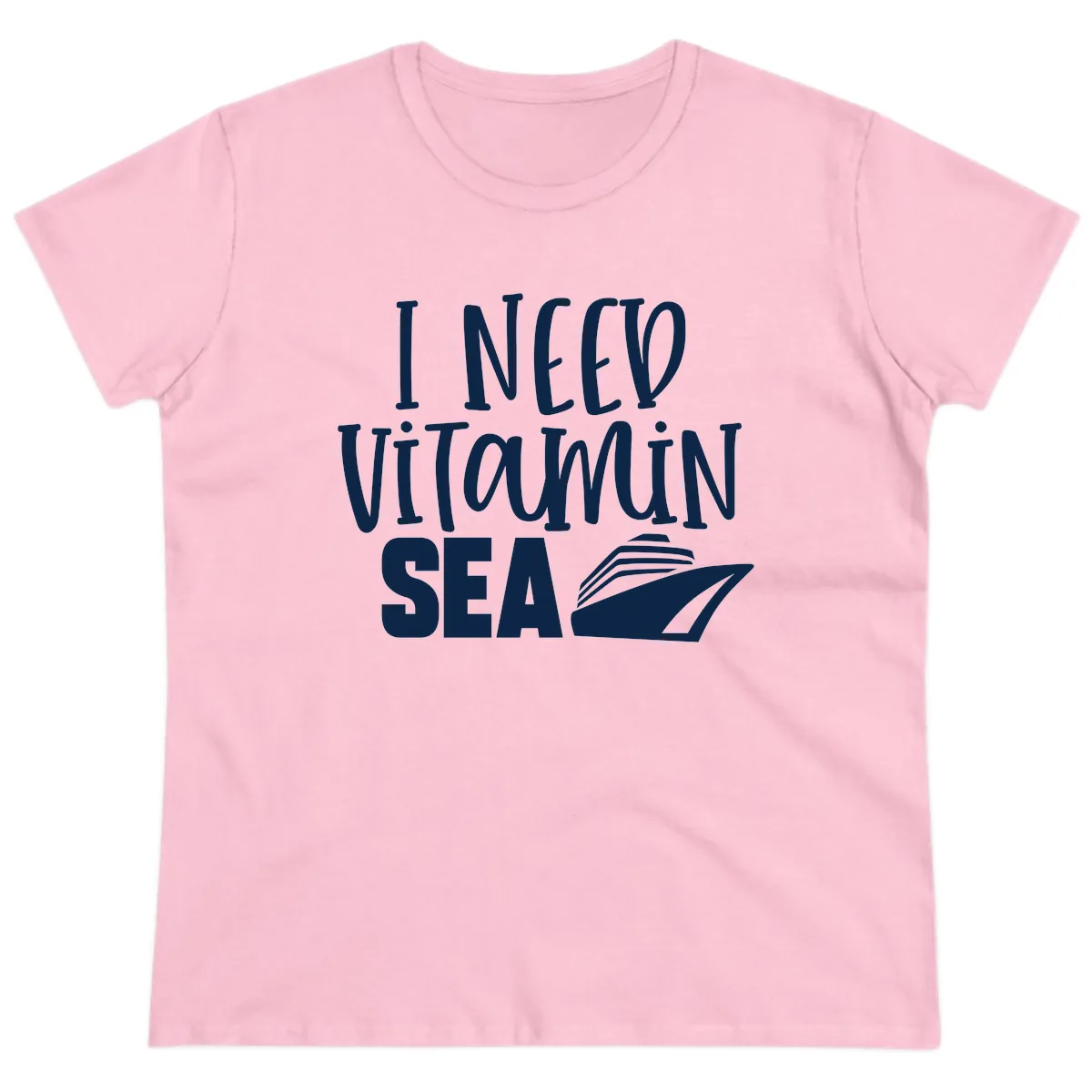 I Need Vitamin Sea Ladies Tee in Light Pink