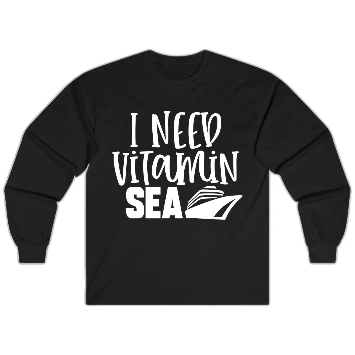 I Need Vitamin Sea Long Sleeve in Black