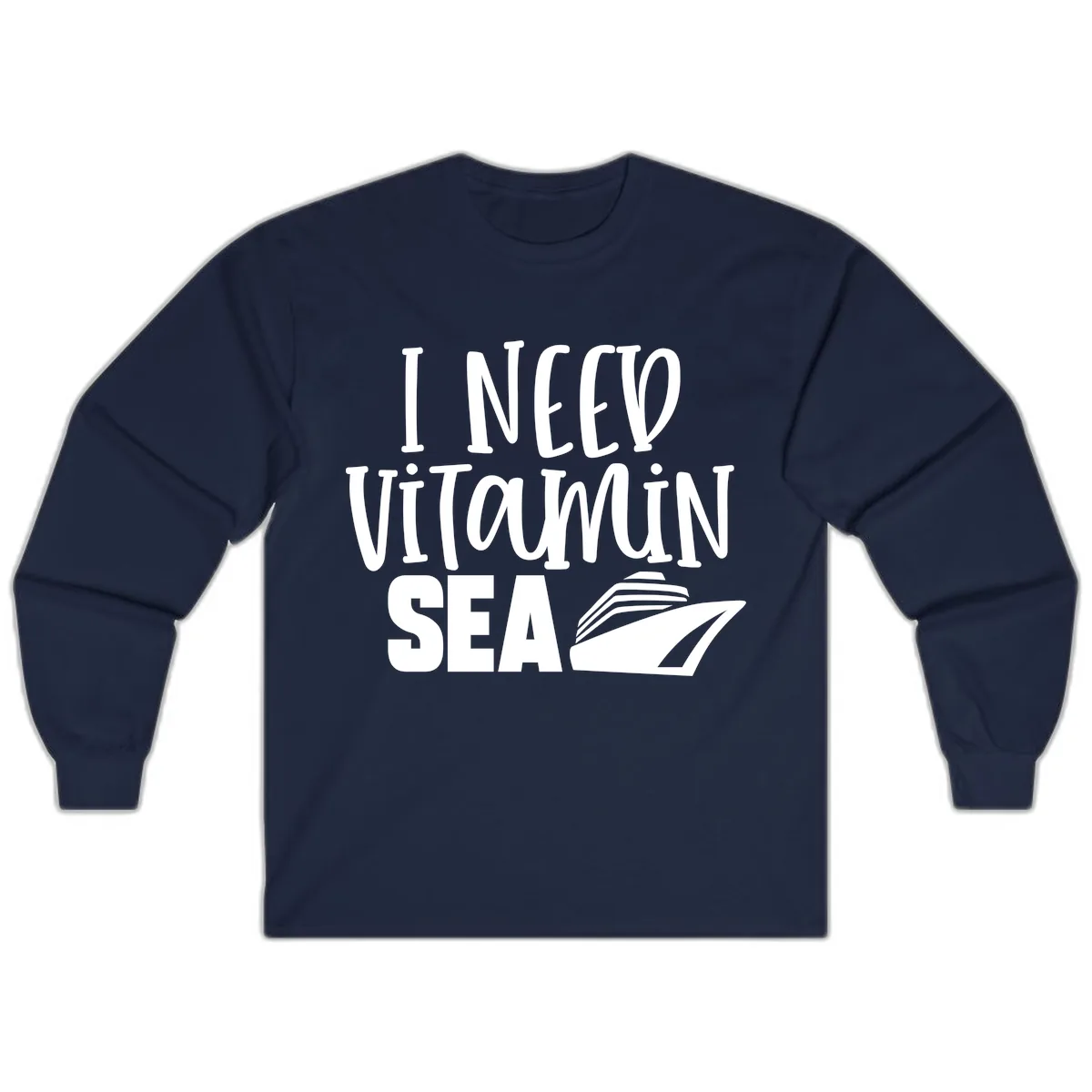 I Need Vitamin Sea Long Sleeve in Navy