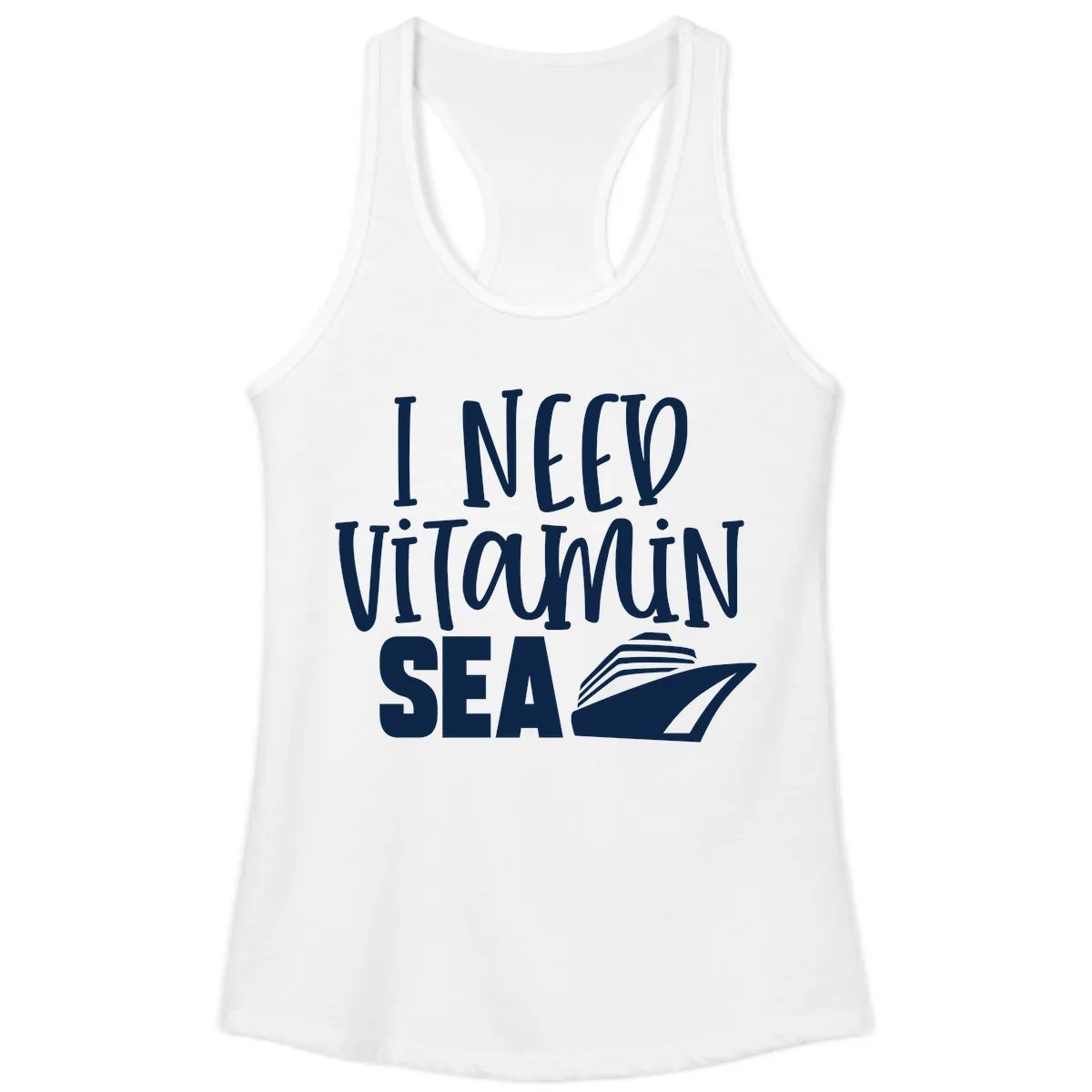 I Need Vitamin Sea Ladies Tank in White