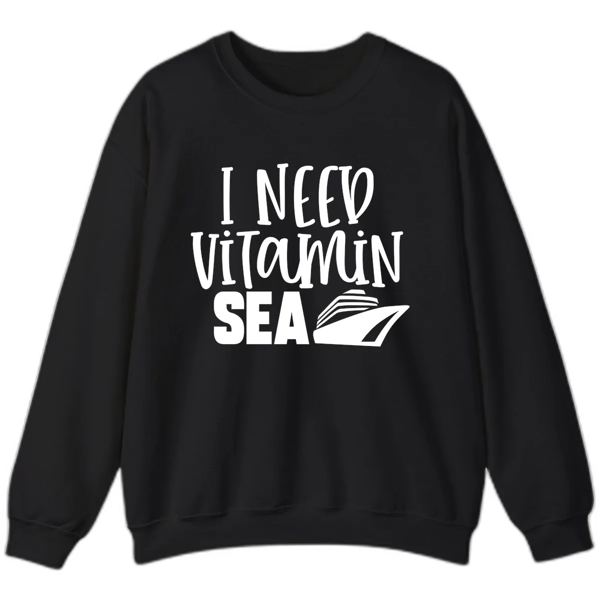 I Need Vitamin Sea Sweatshirt in Black