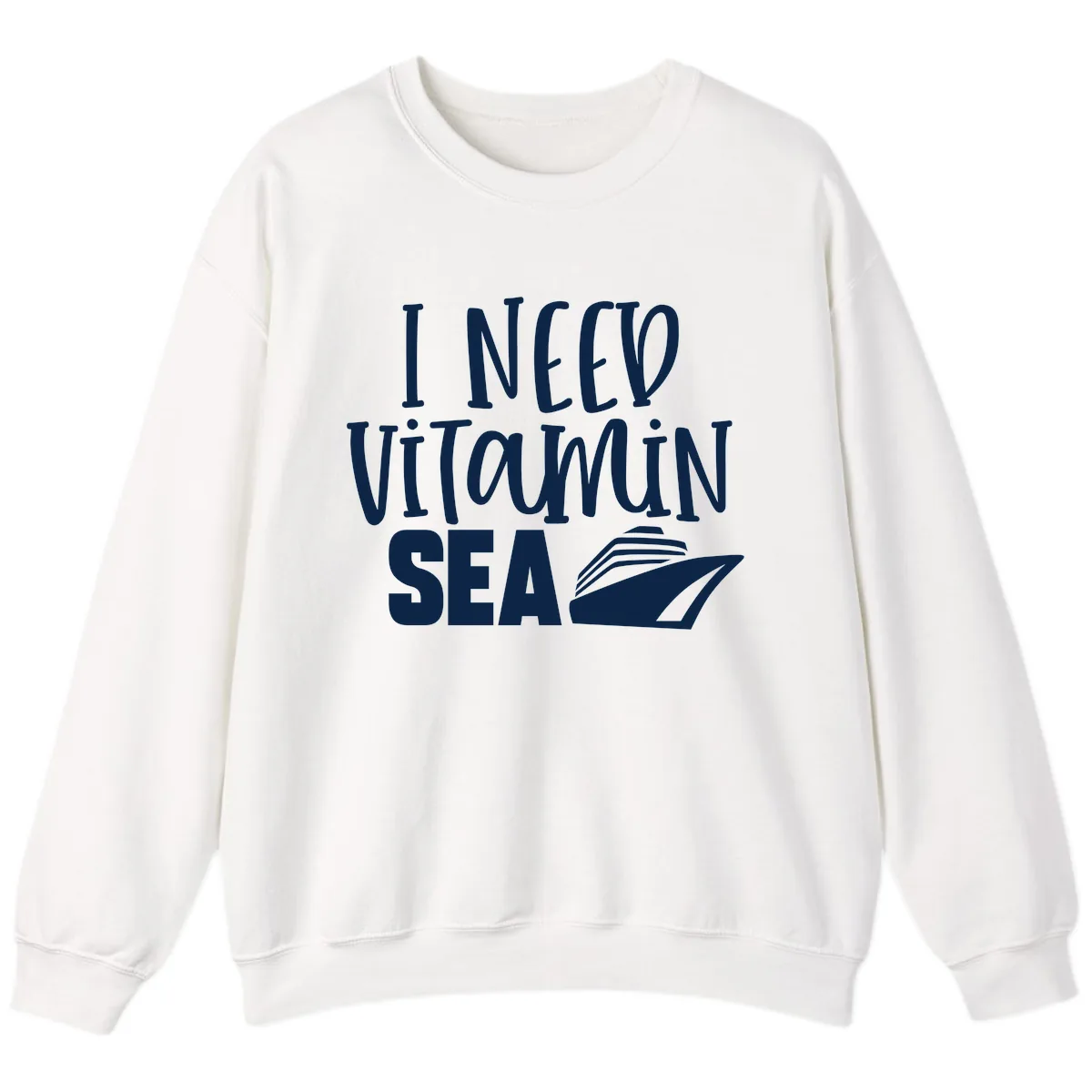 I Need Vitamin Sea Sweatshirt in White