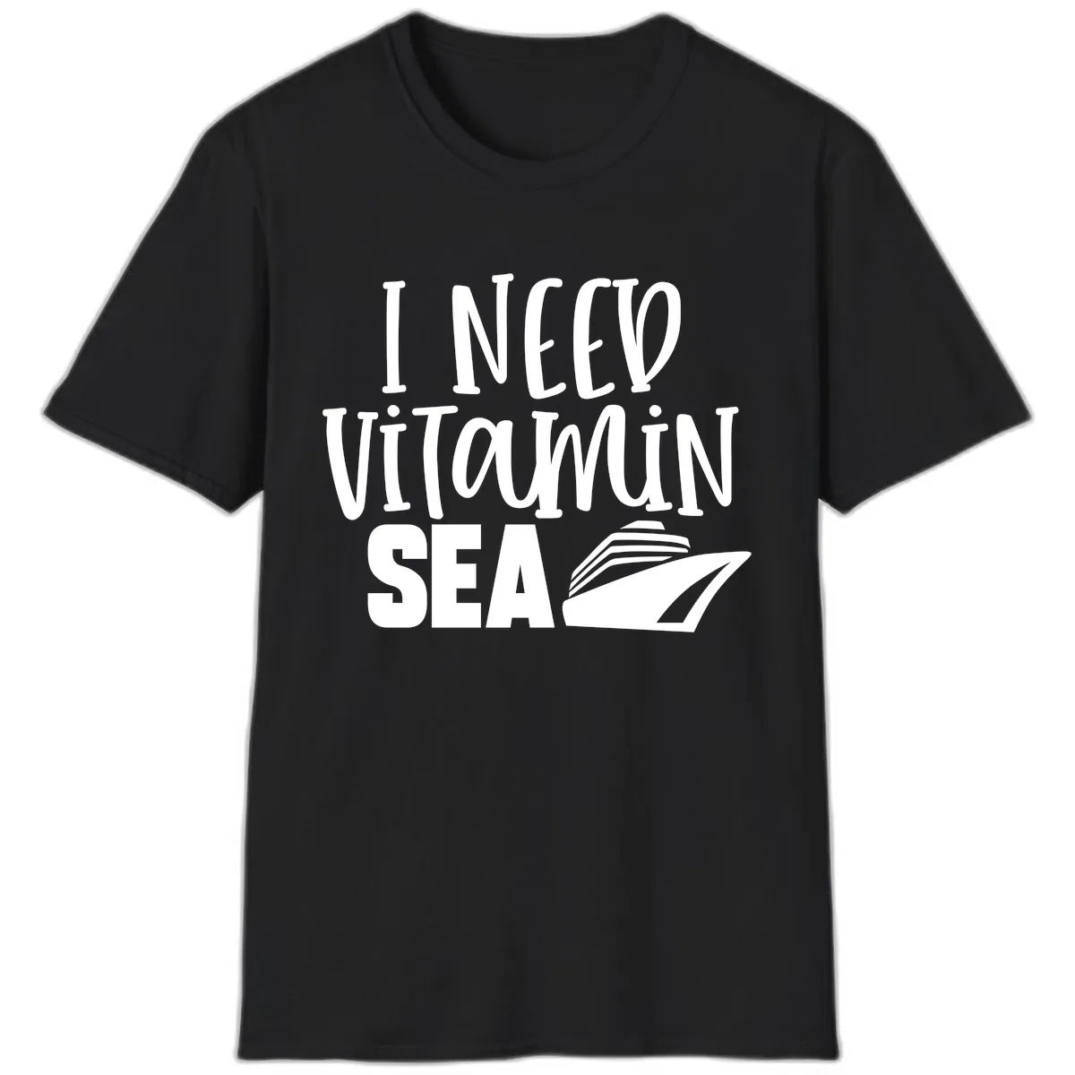 I Need Vitamin Sea T-Shirt in Black