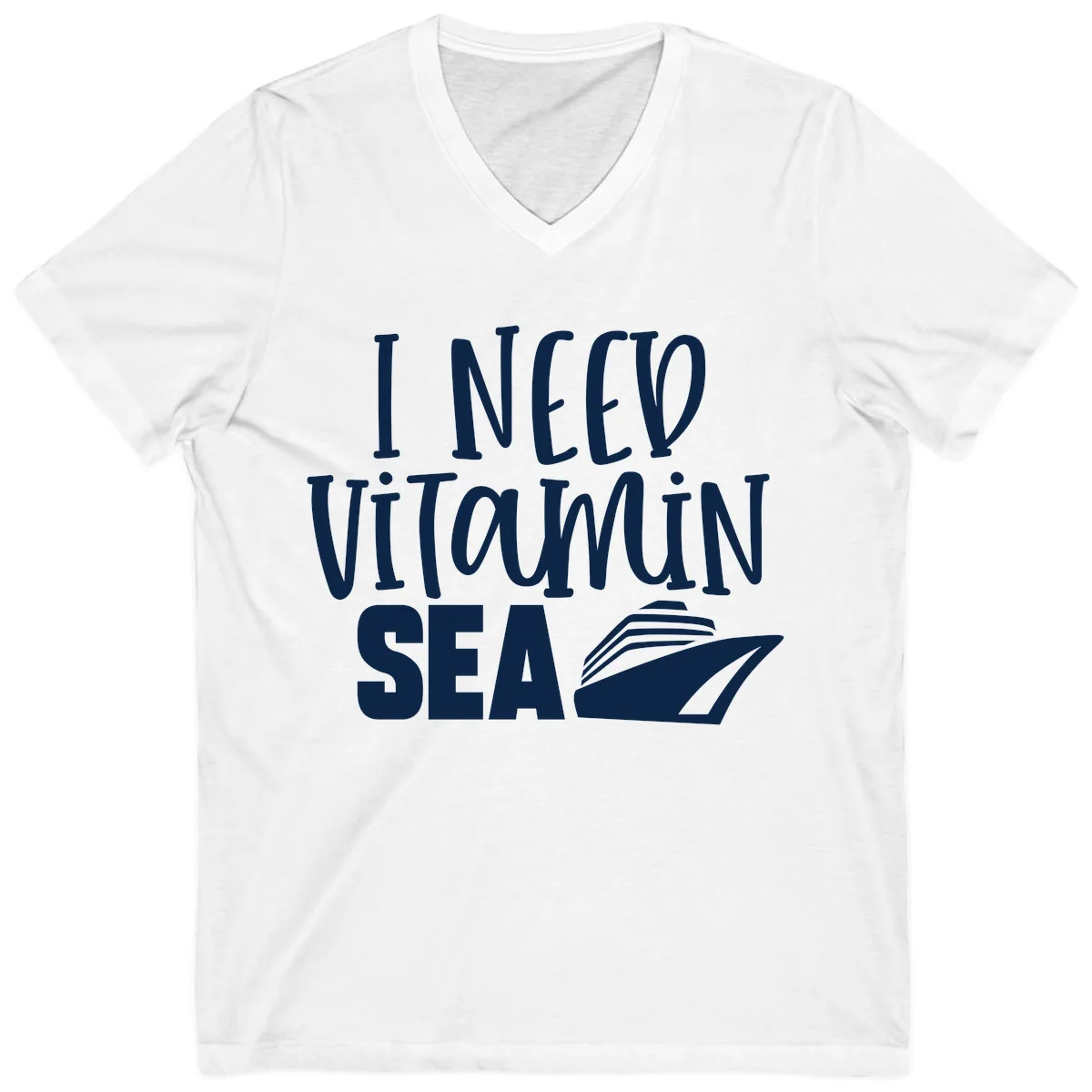 I Need Vitamin Sea V-Neck in White