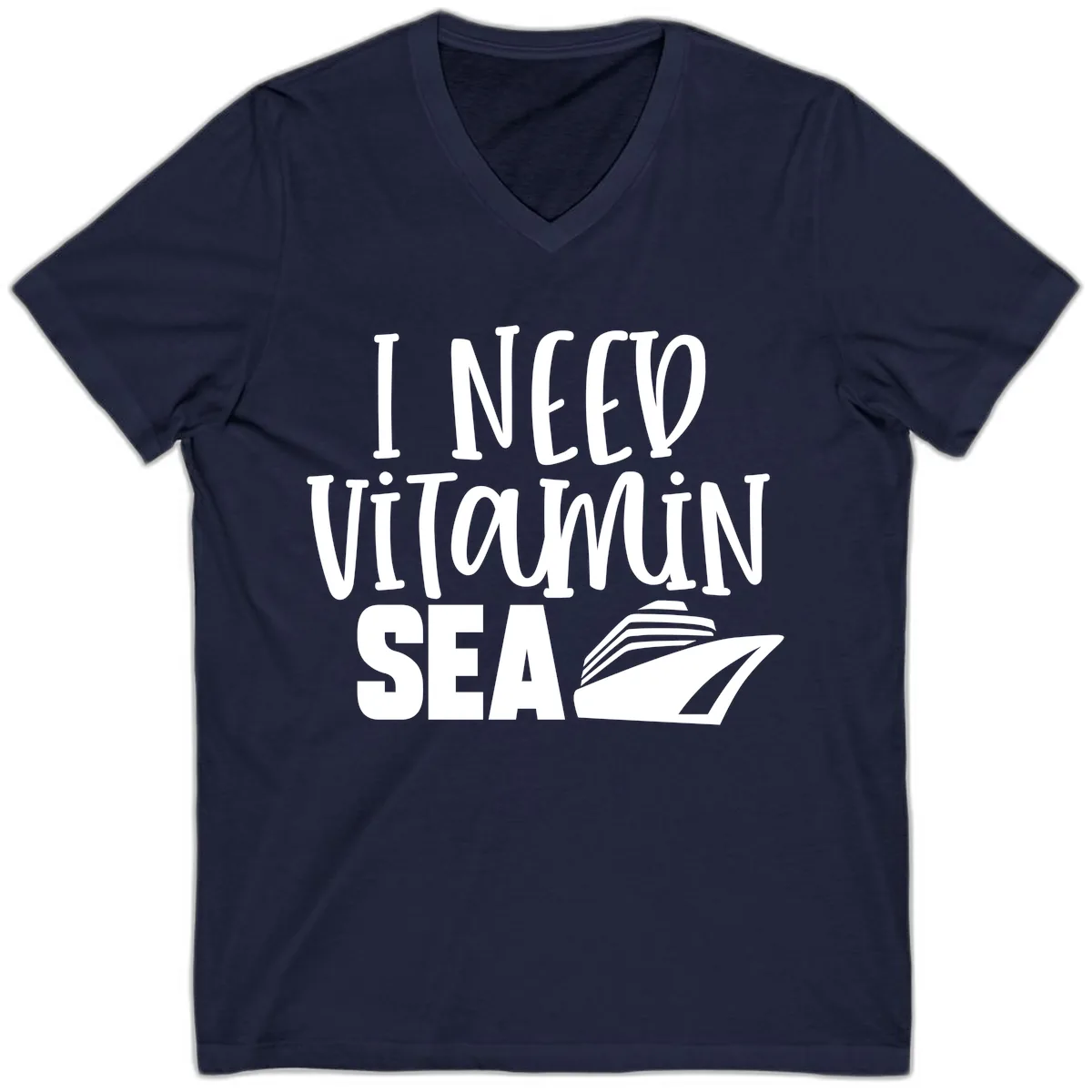 I Need Vitamin Sea V-Neck in Navy