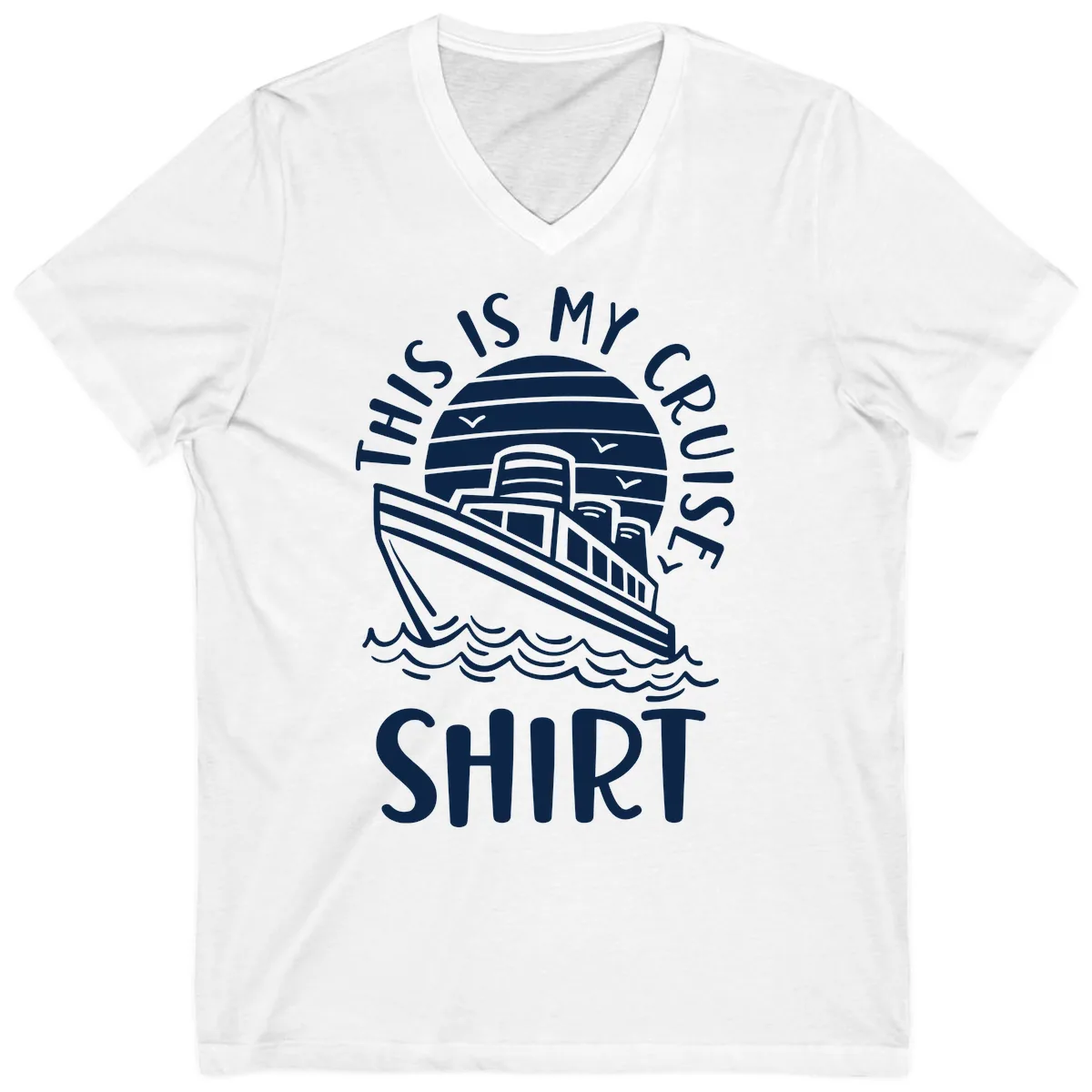 This Is My Cruise Ship V-Neck in White